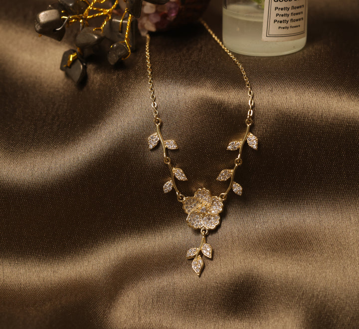 Golden Blossom Vine Necklace