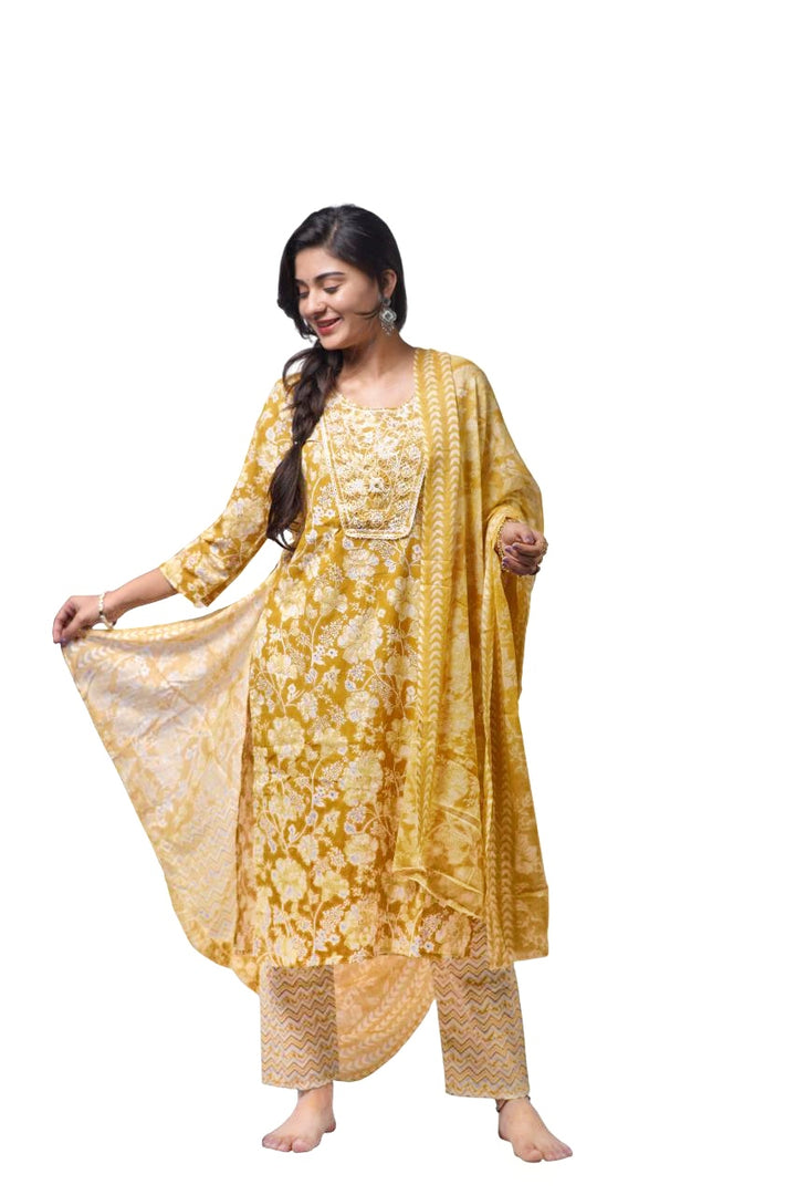 Mustard Meadow Kurti Set