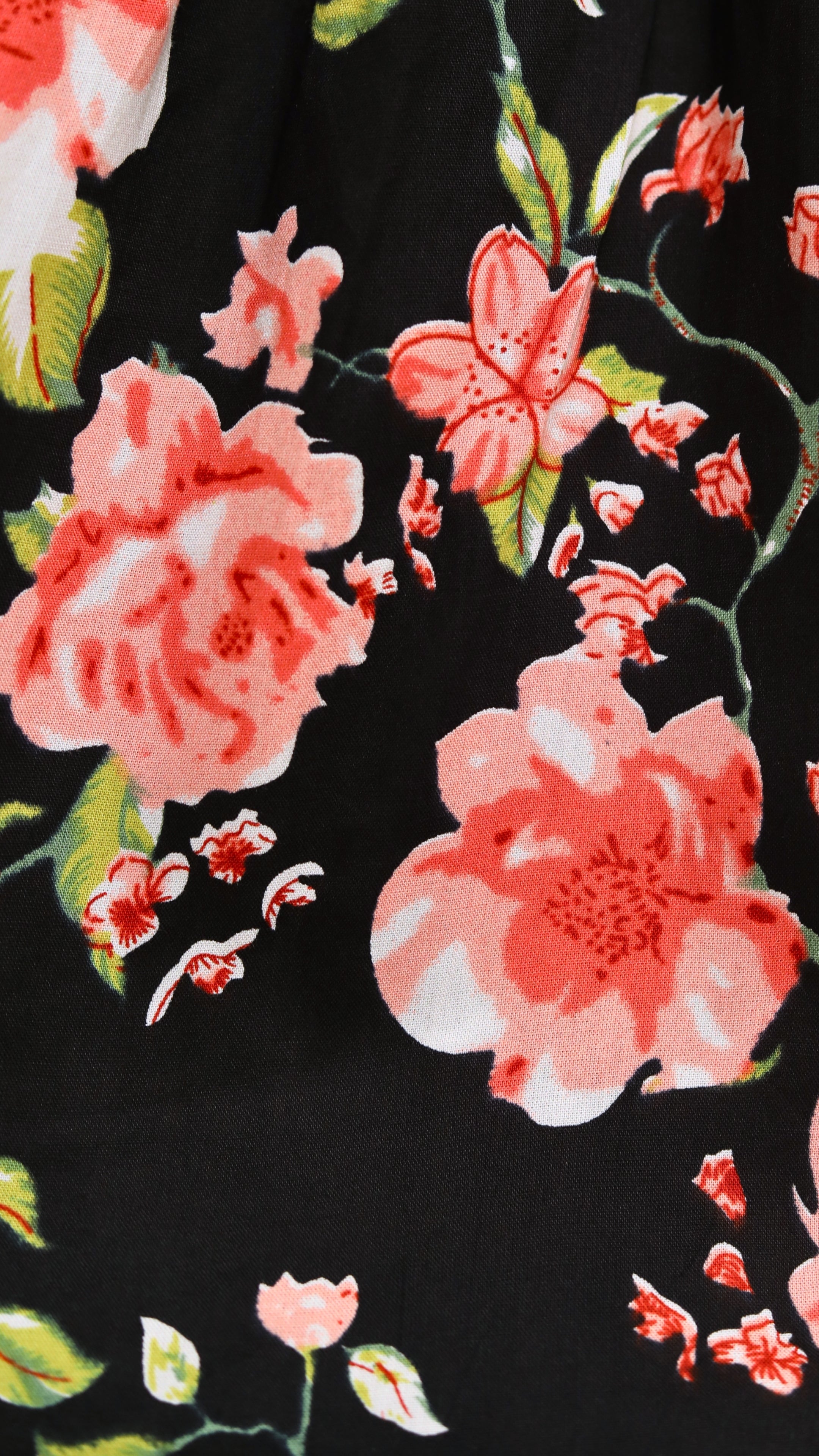Black Floral Peplum Top