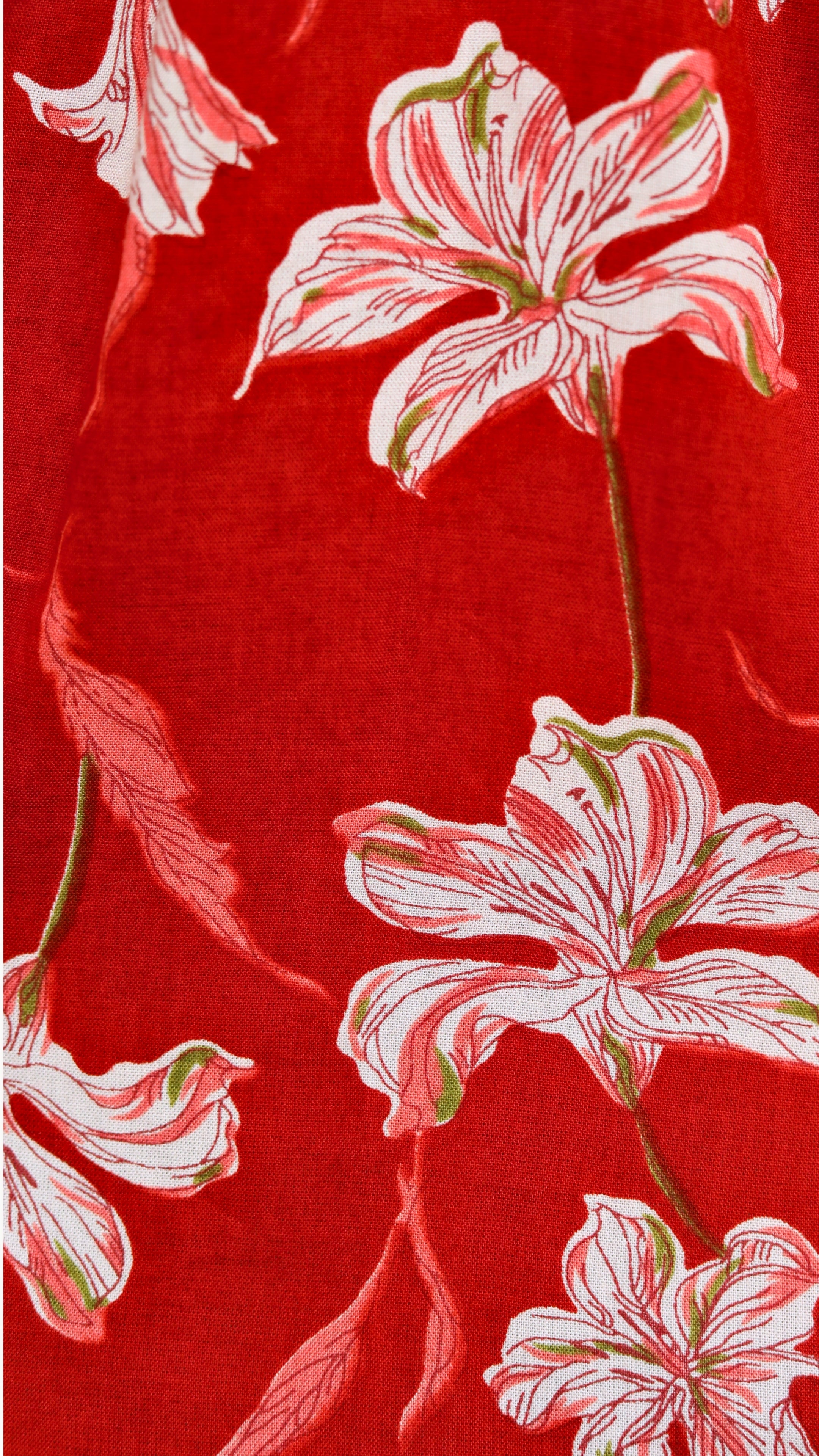 Red Crimson Bloom Peplum Top