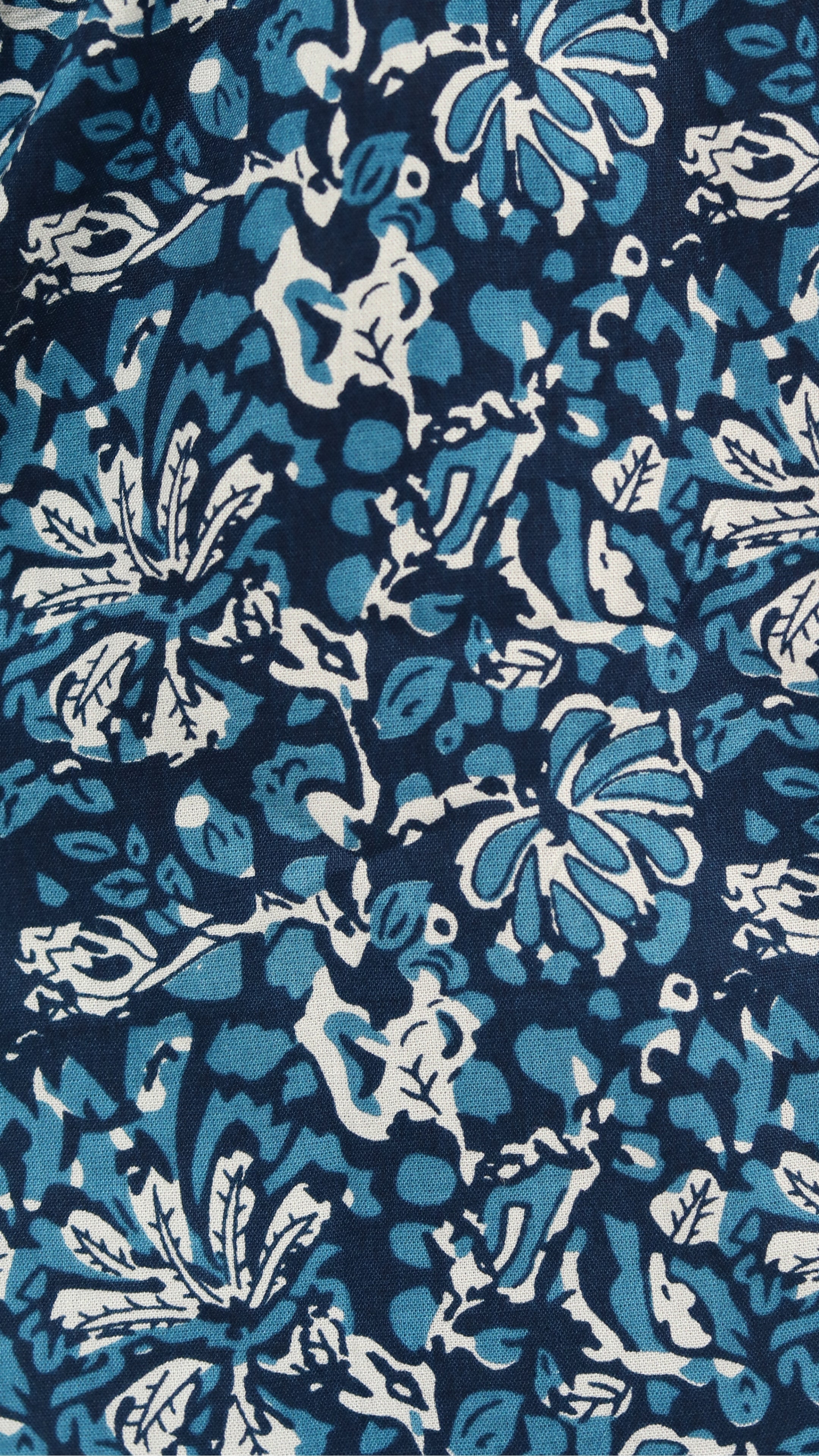 Dark Blue Floral Peplum Top