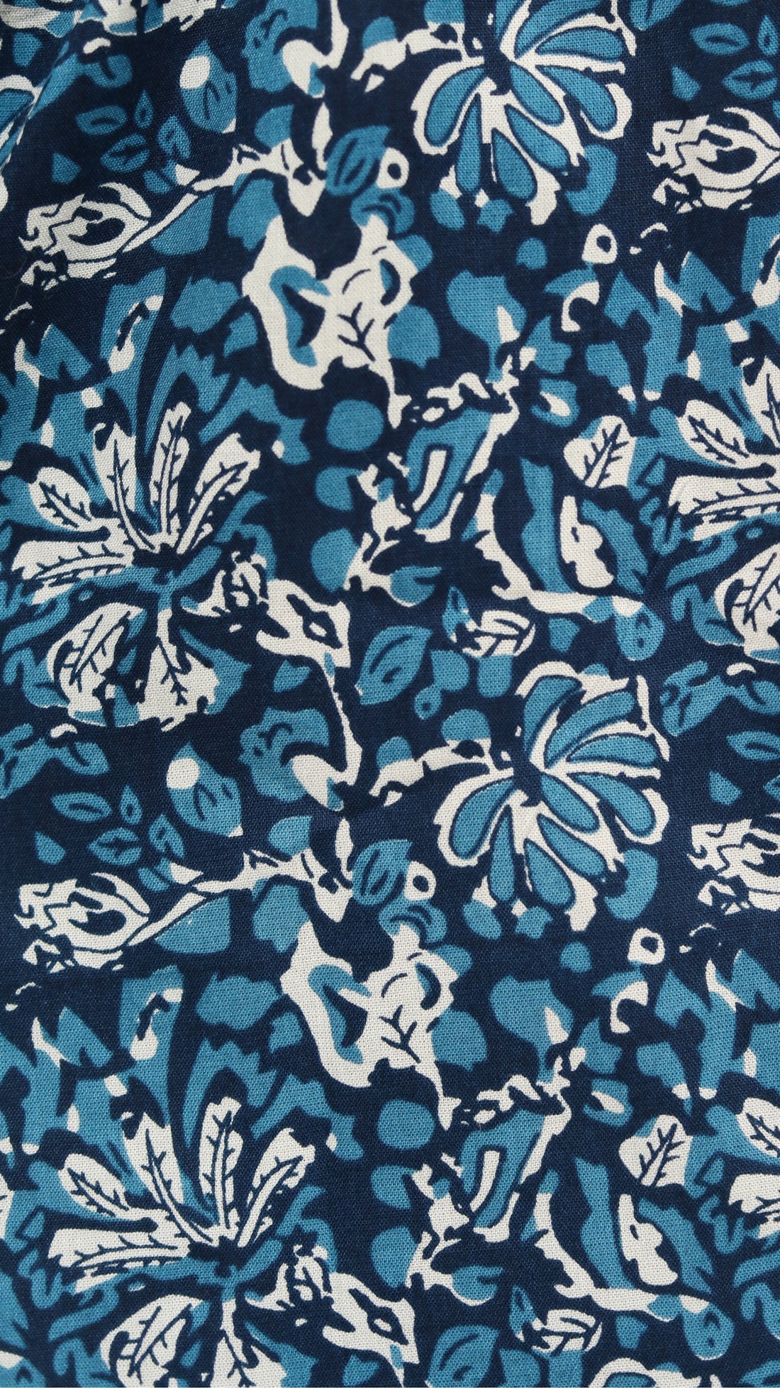 Dark Blue Floral Peplum Top