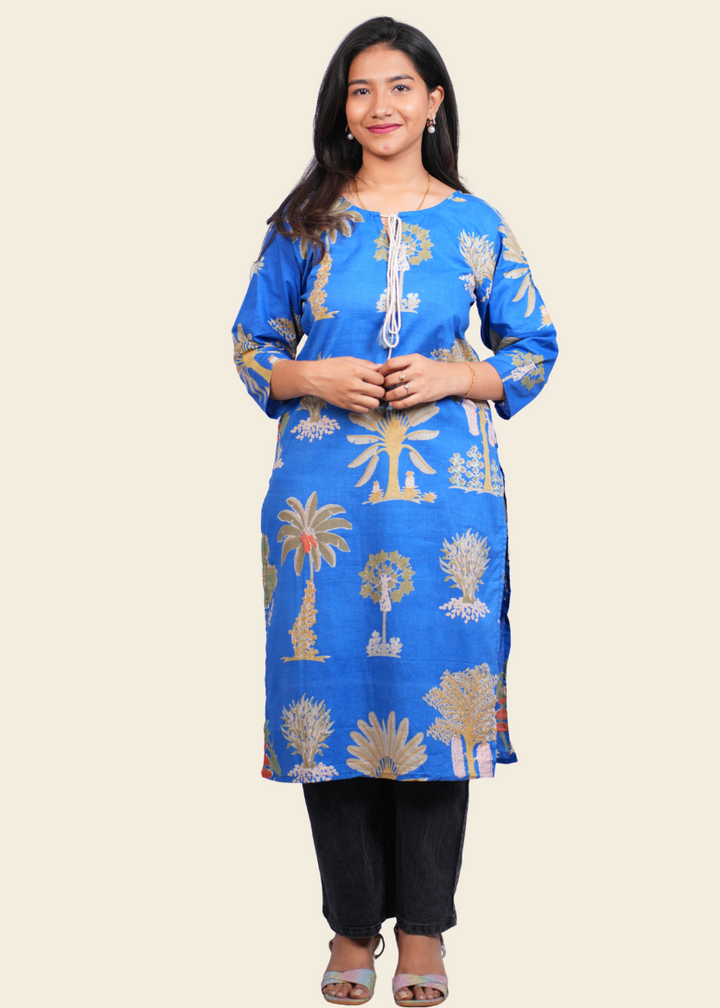 Neelvan Blue Motif Kurti
