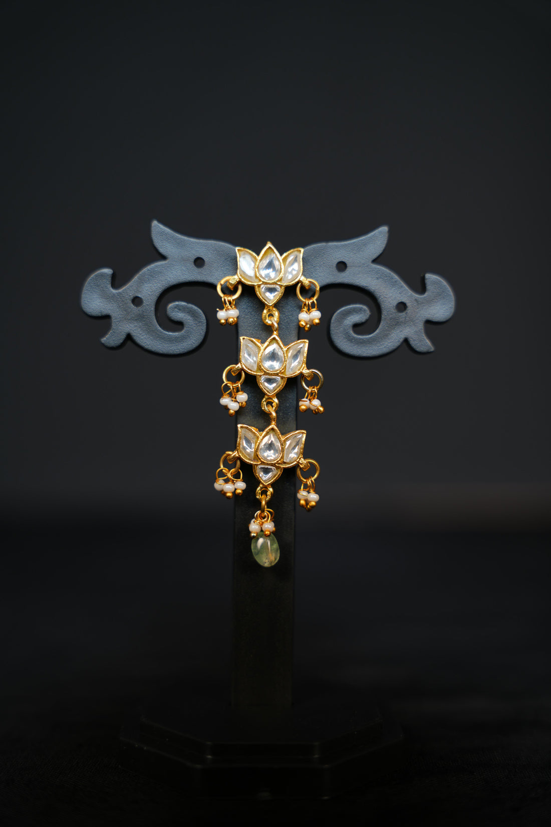 ISHNA Padma Layered Kundan Earrings