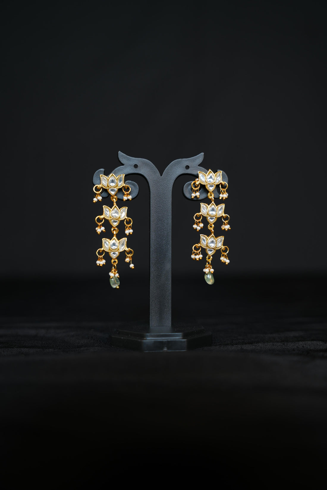 ISHNA Padma Layered Kundan Earrings