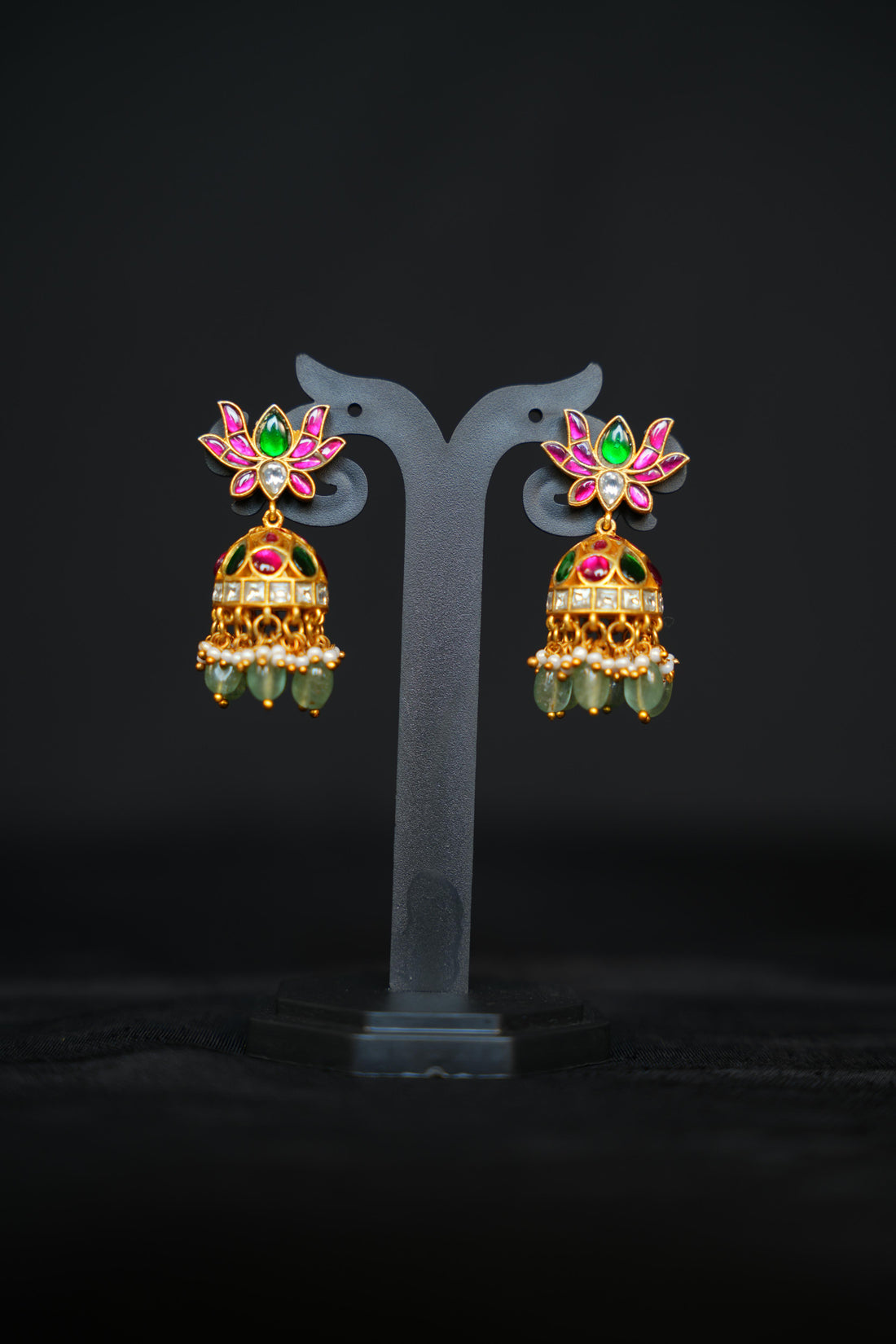 Grand Lotus Jadau Kundan  Jhumukas