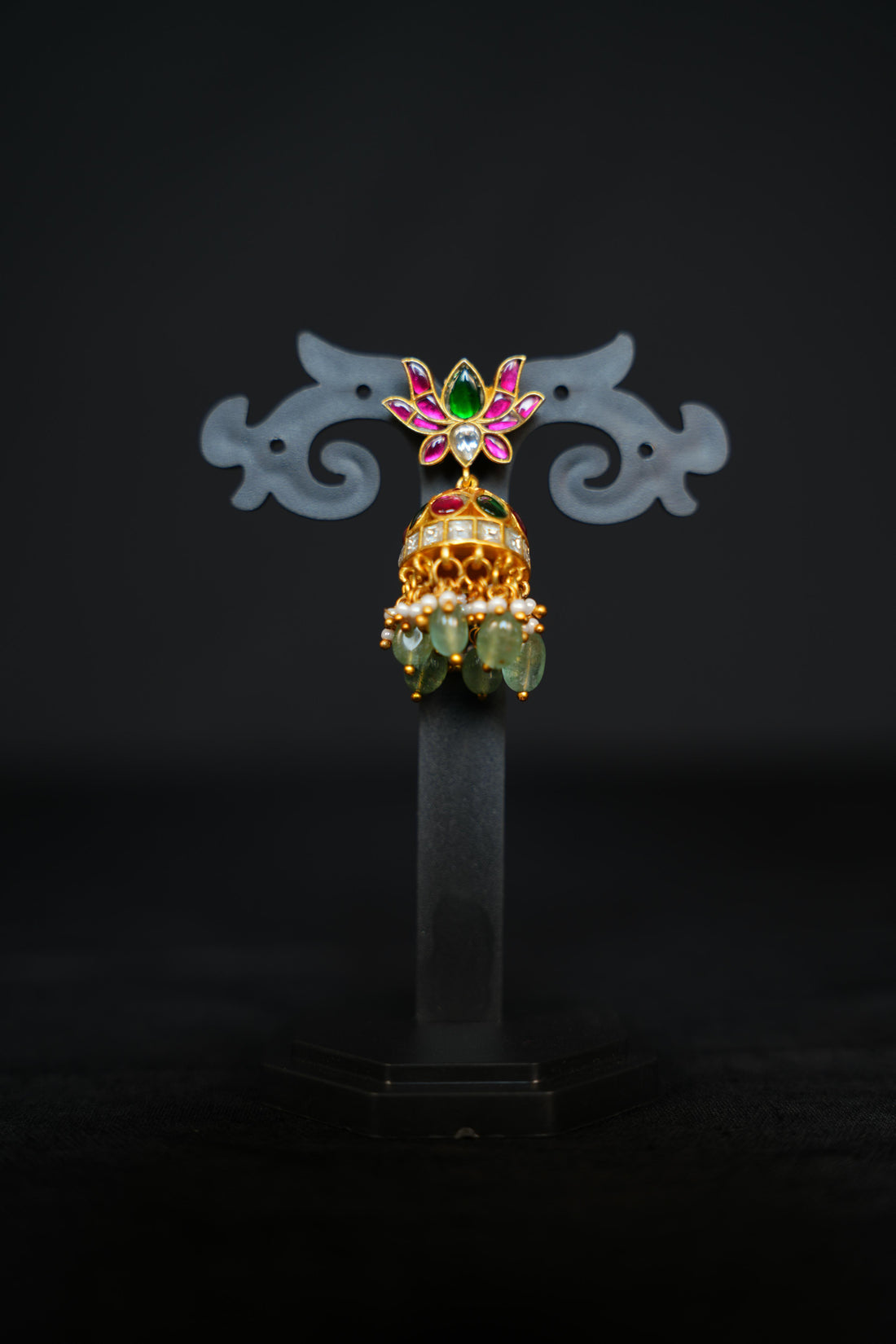 Grand Lotus Jadau Kundan  Jhumukas