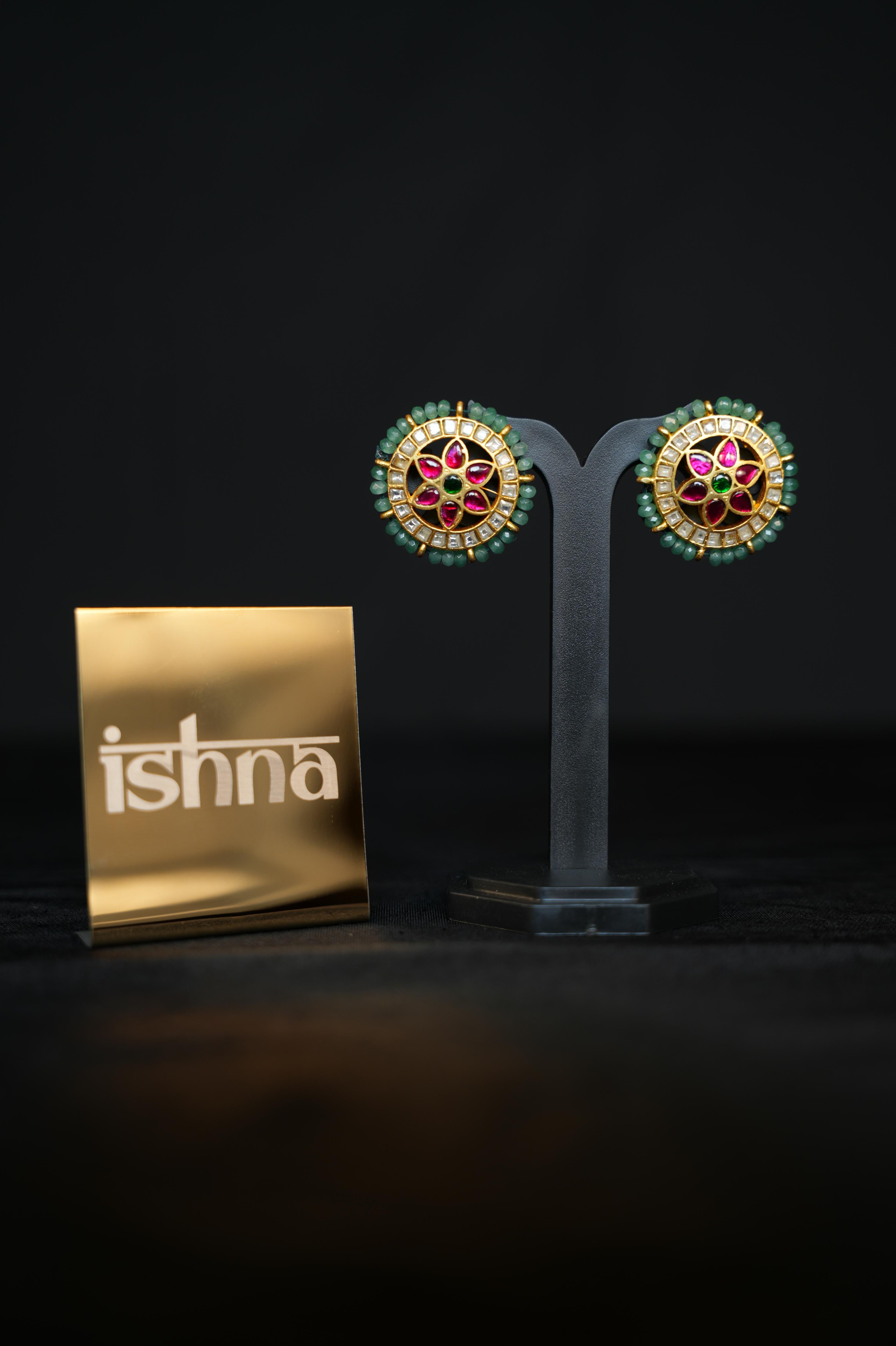 Rajputana Emerald Studs