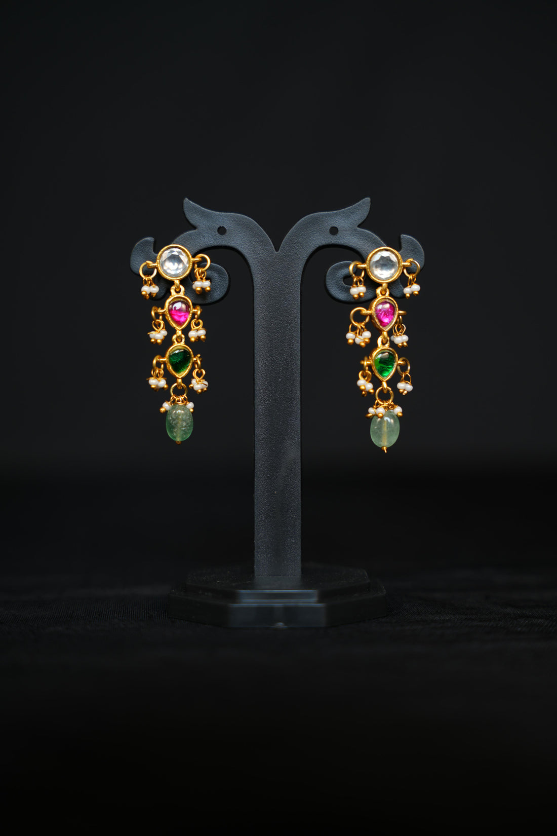 Gemstone Gold Drops Earrings