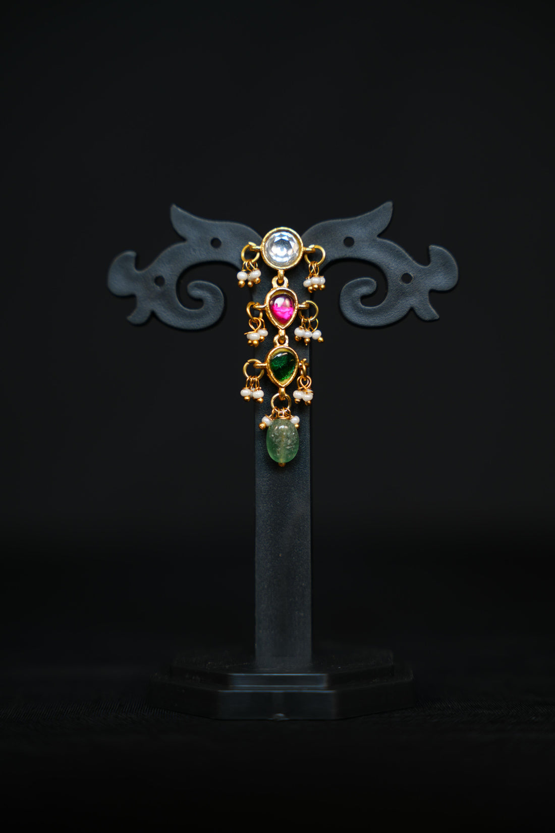 Gemstone Gold Drops Earrings