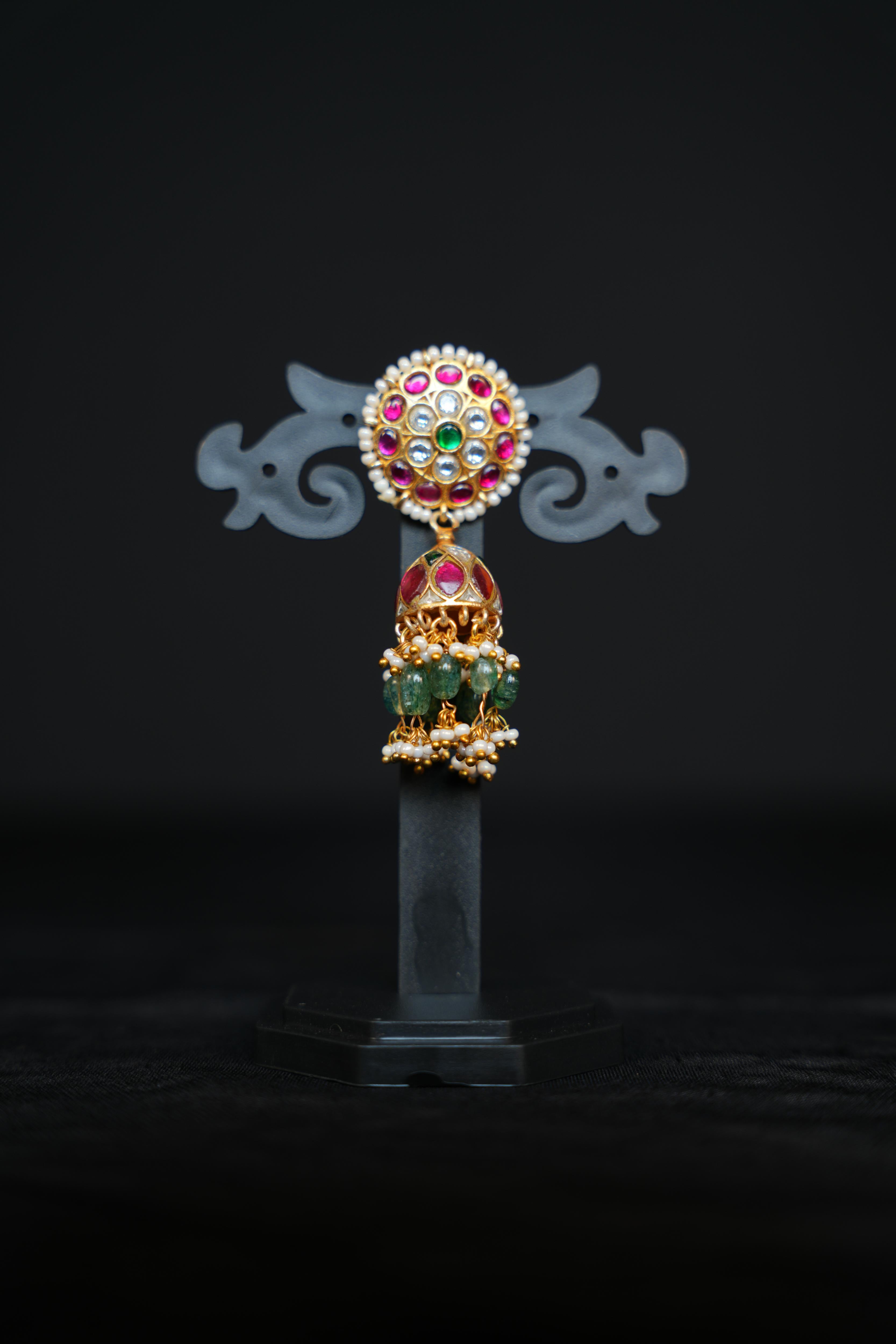 Navratna Kundan Jhumkas
