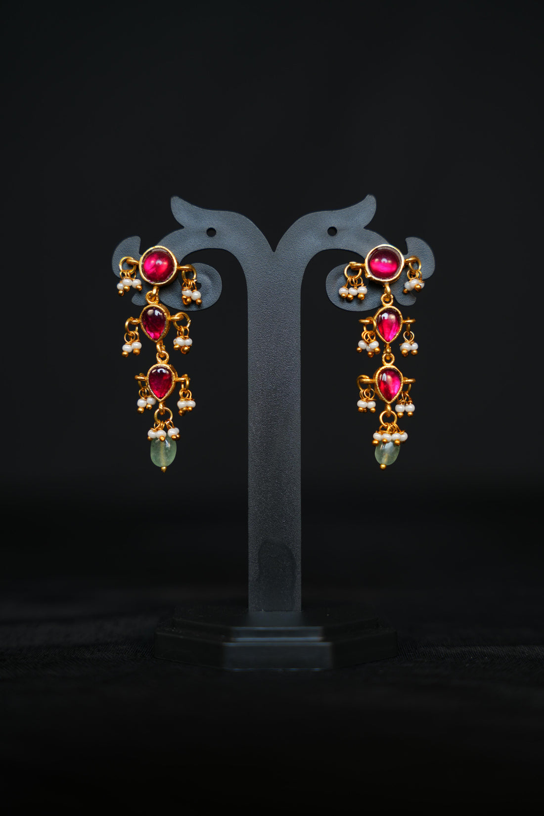Gemstone Gold Drops Earrings
