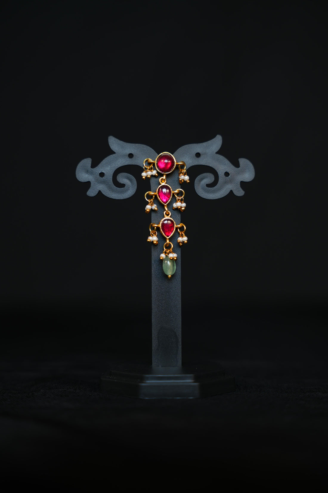 Gemstone Gold Drops Earrings