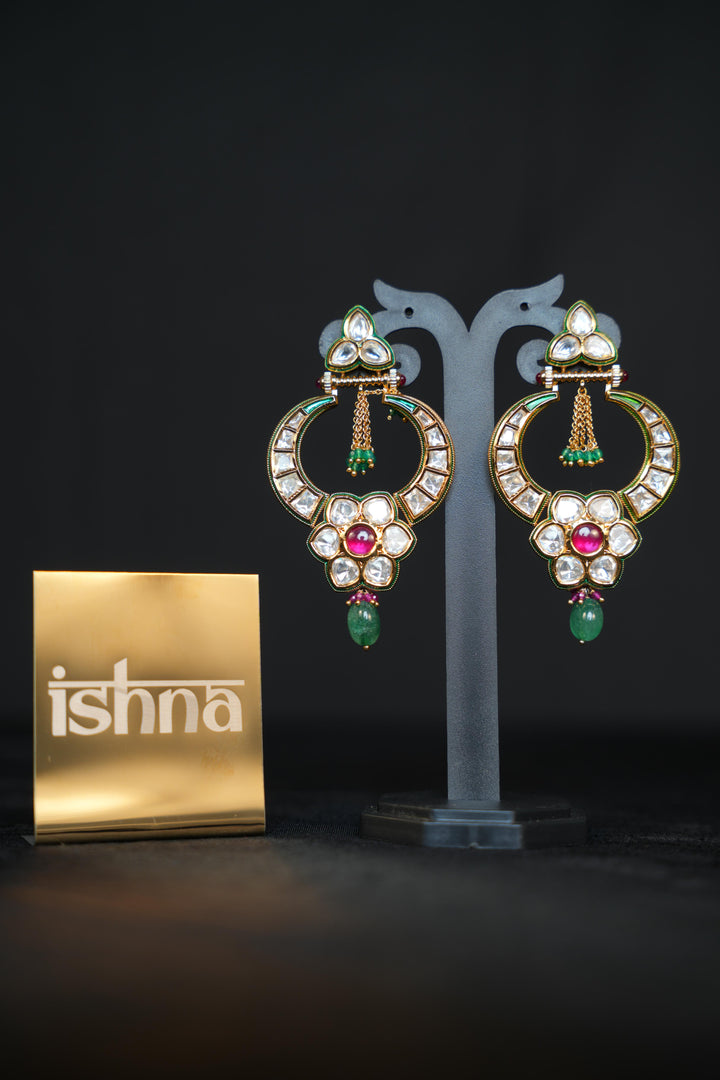 Rajputana Ruby Polki Chandbalis