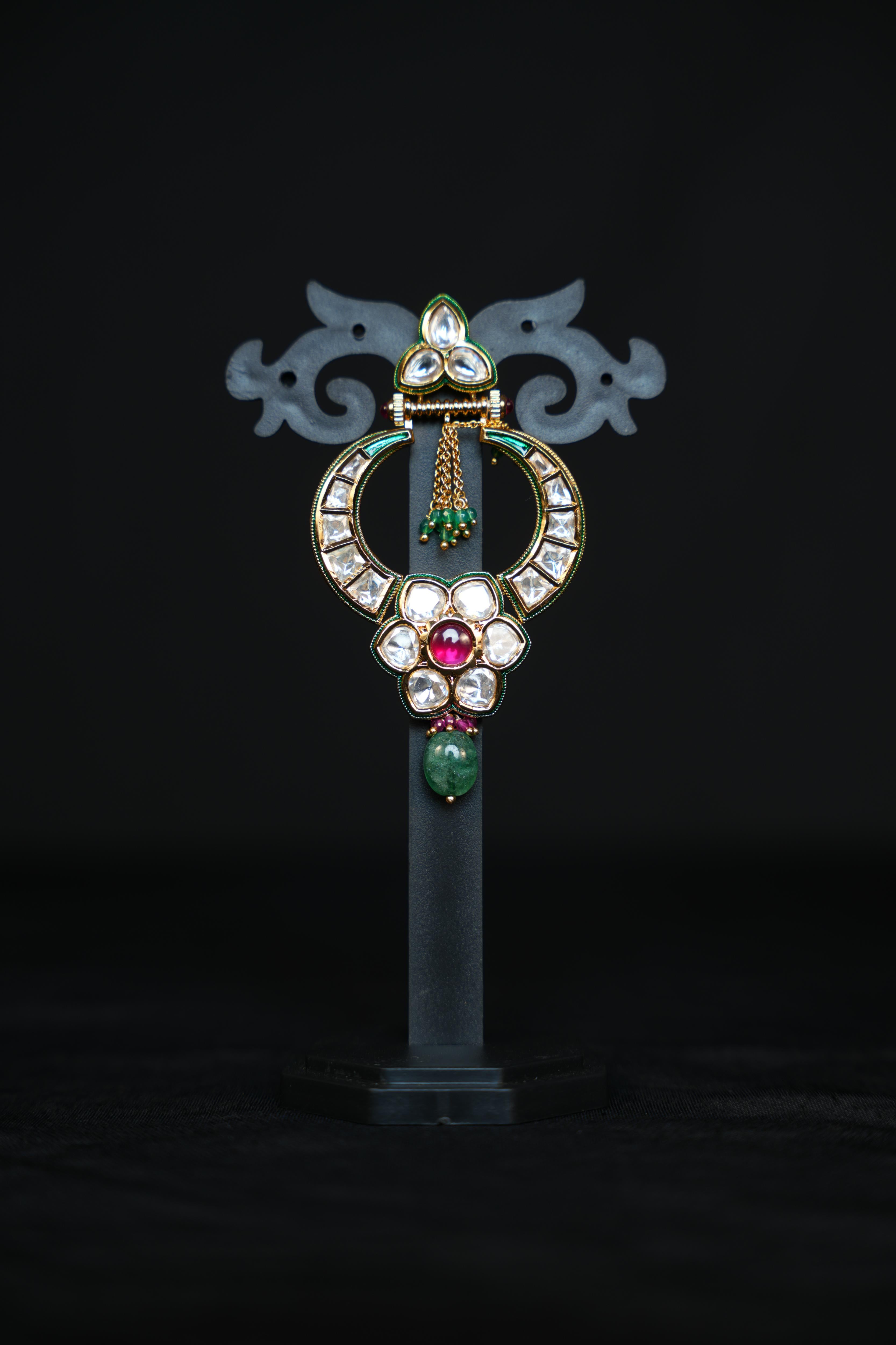 Rajputana Ruby Polki Chandbalis