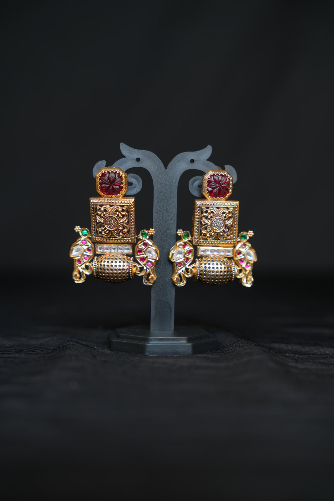 Antique Heritage Temple Pillar Earrings