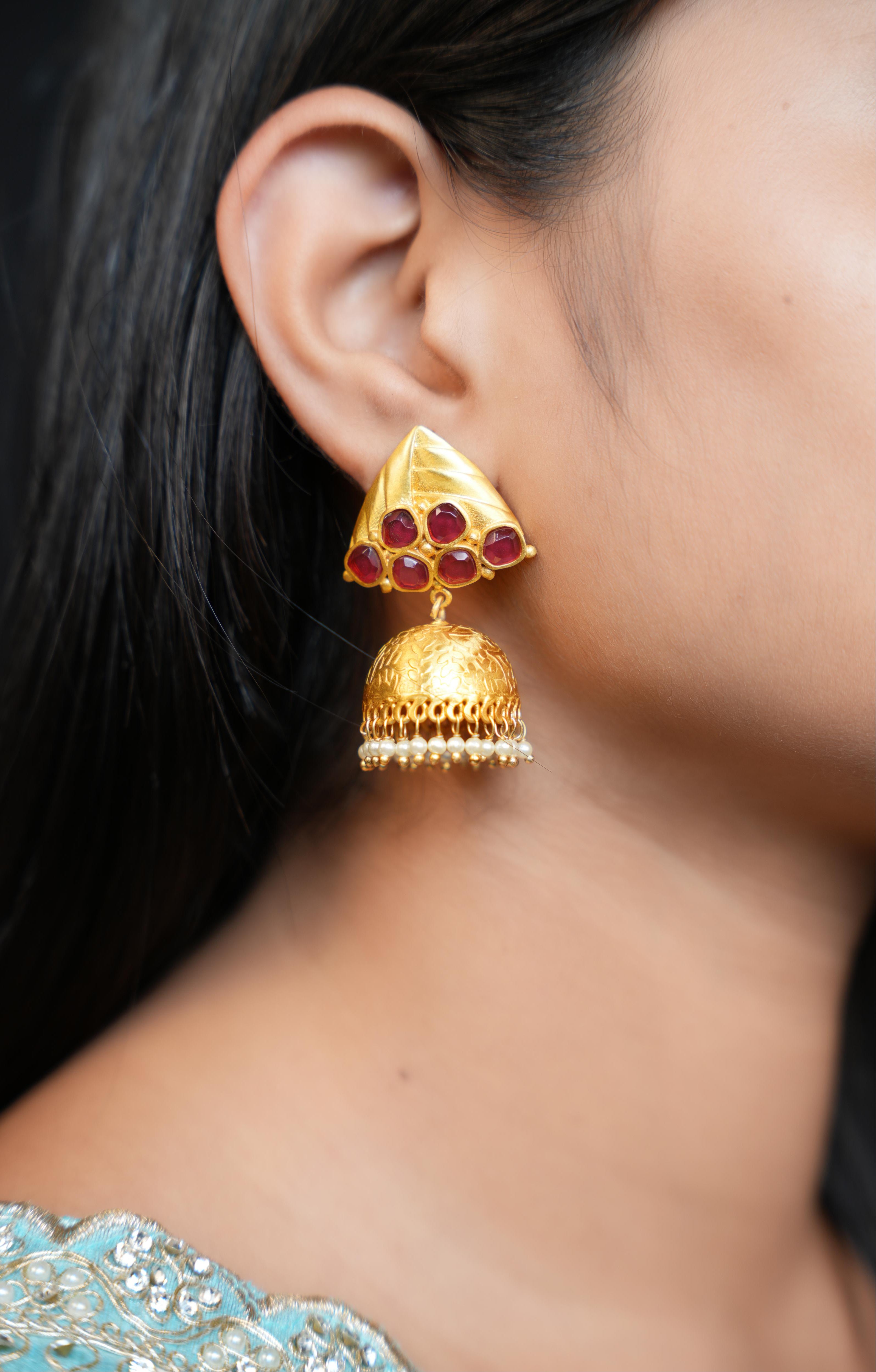 Kundan Pearl Jhumkas