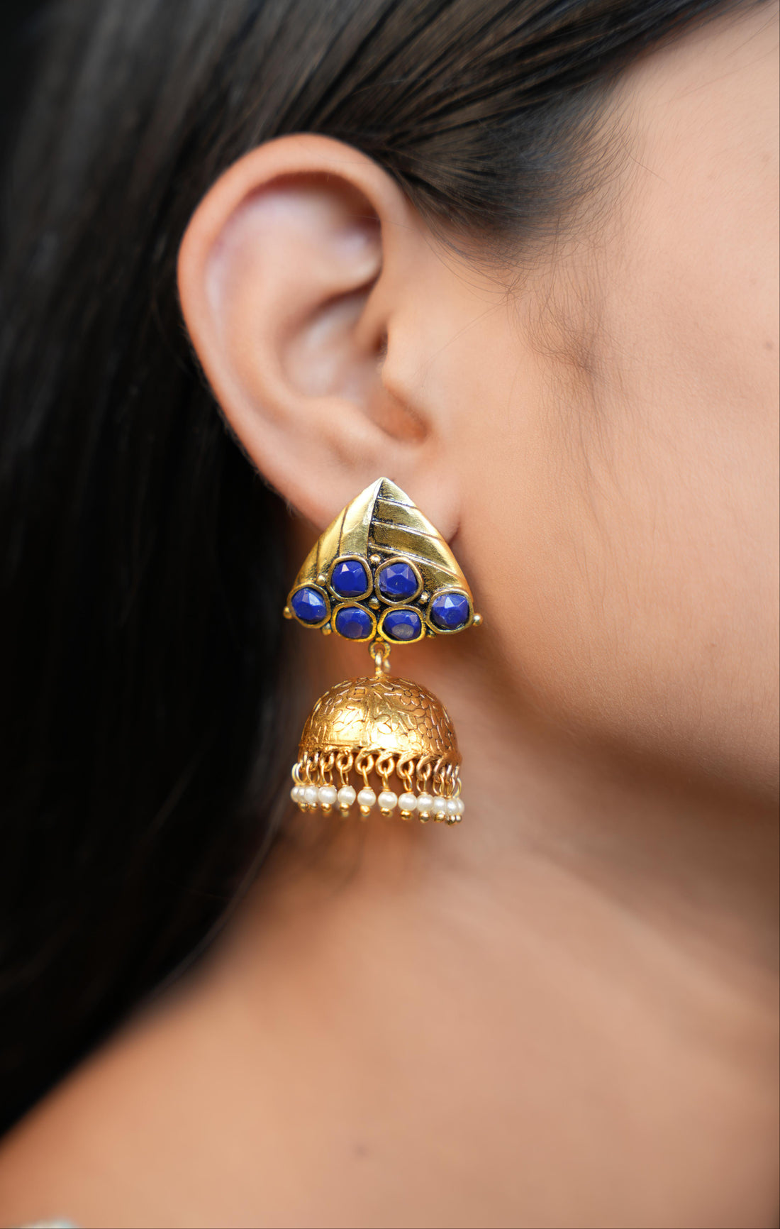 Kundan Pearl Jhumkas