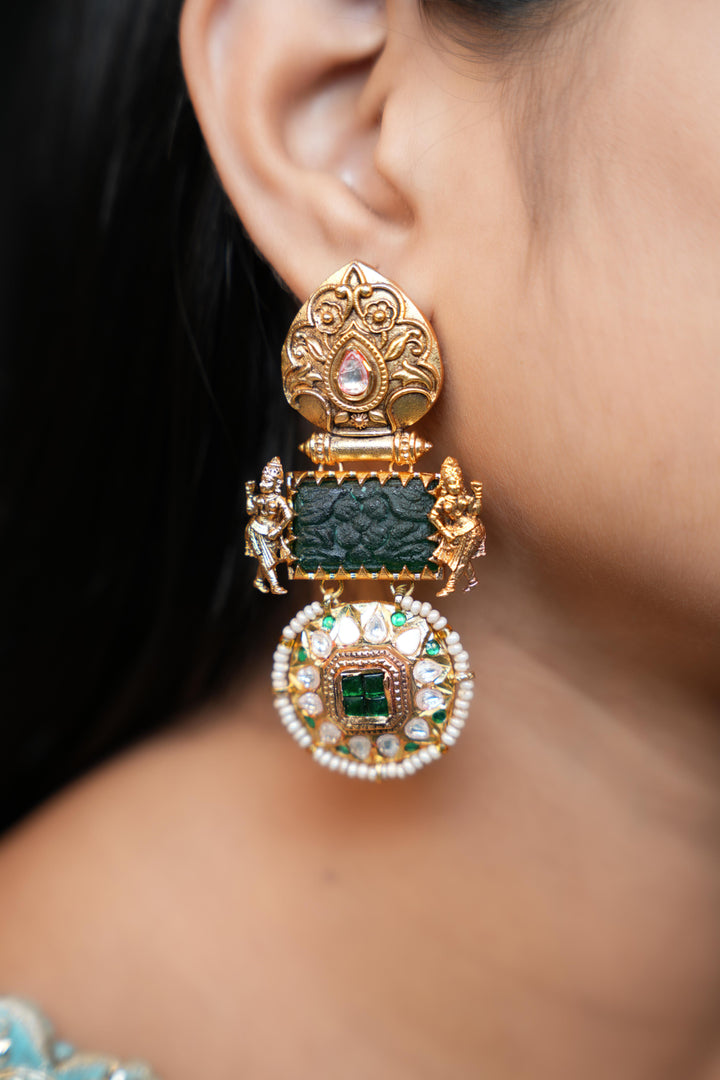 Antique Gold Lakshmi Temple Earrings