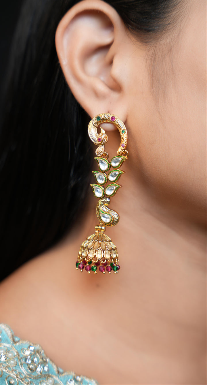 Swarana Peacock Jhumkas