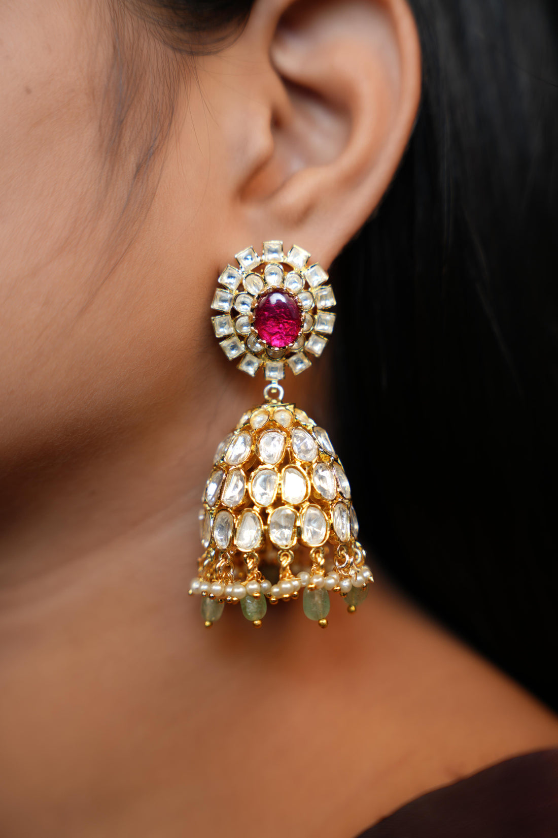 Heritage Regal Polki Jhumkas