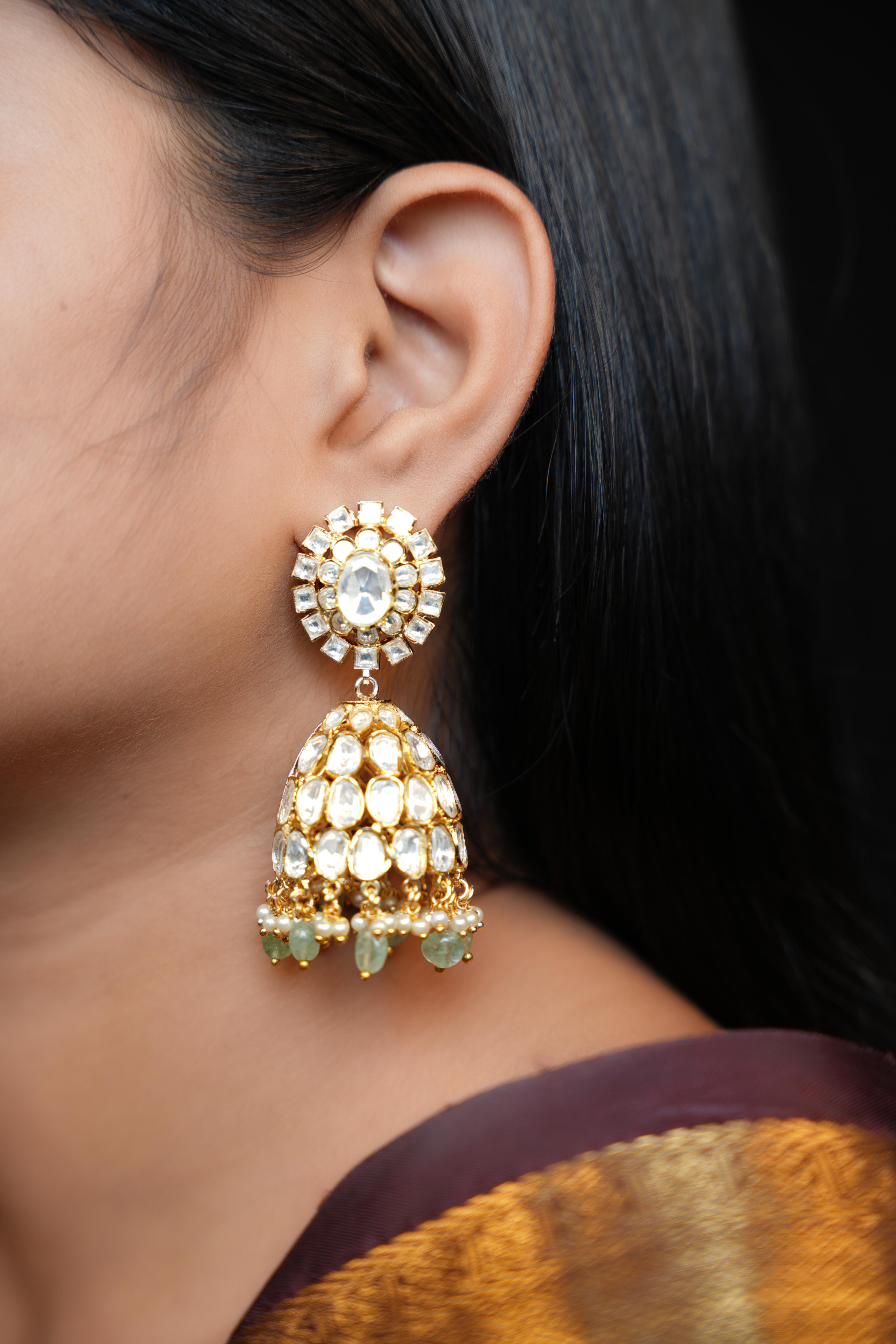 Heritage Regal Polki Jhumkas