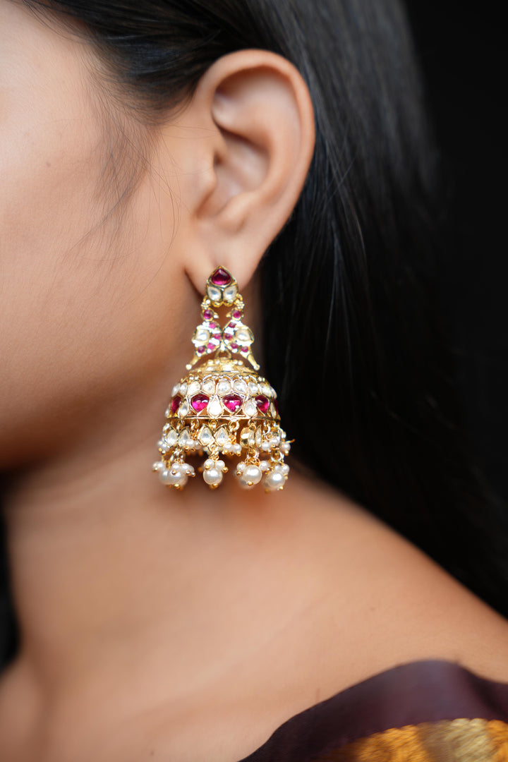 Royal Ruby Kundan Jhumkas