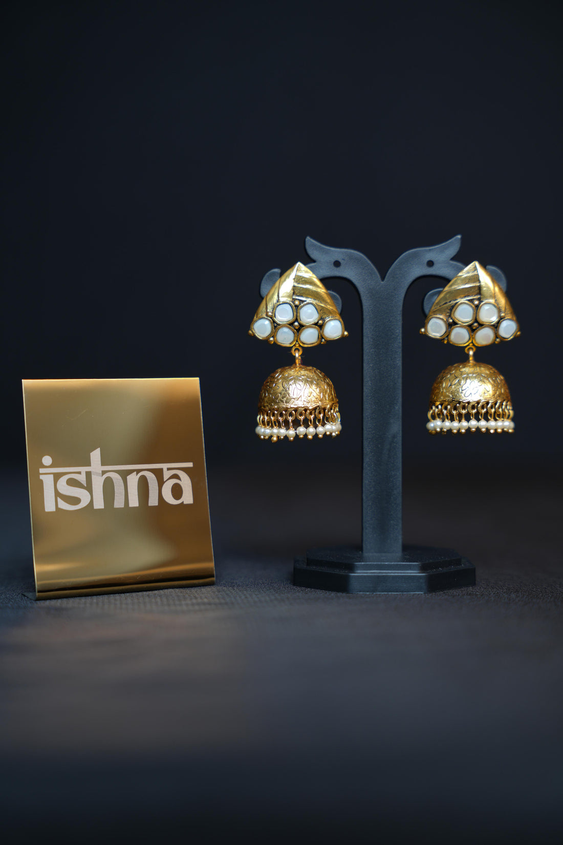 Kundan Pearl Jhumkas