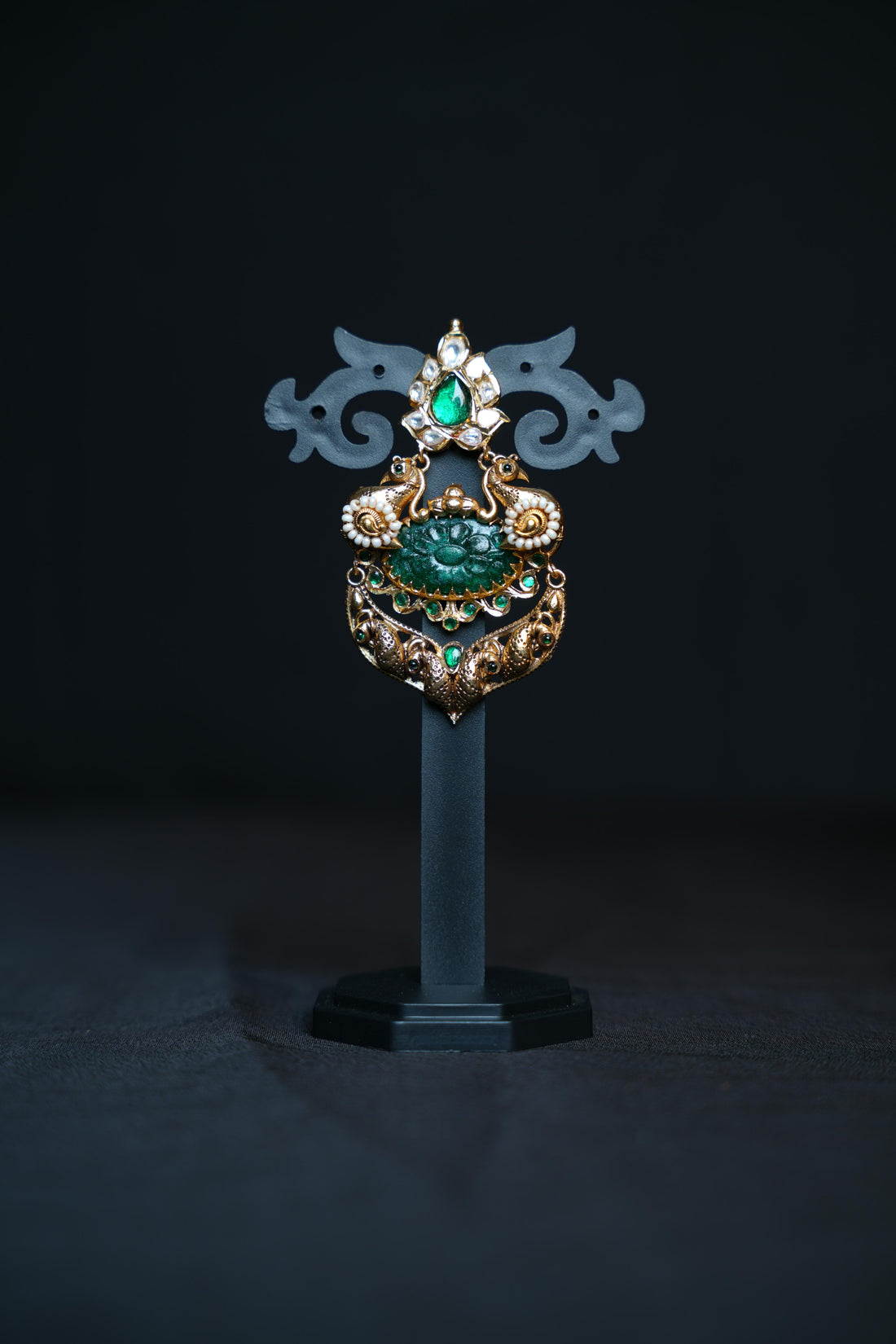 Heritage Peacock Motif Kundan Earrings