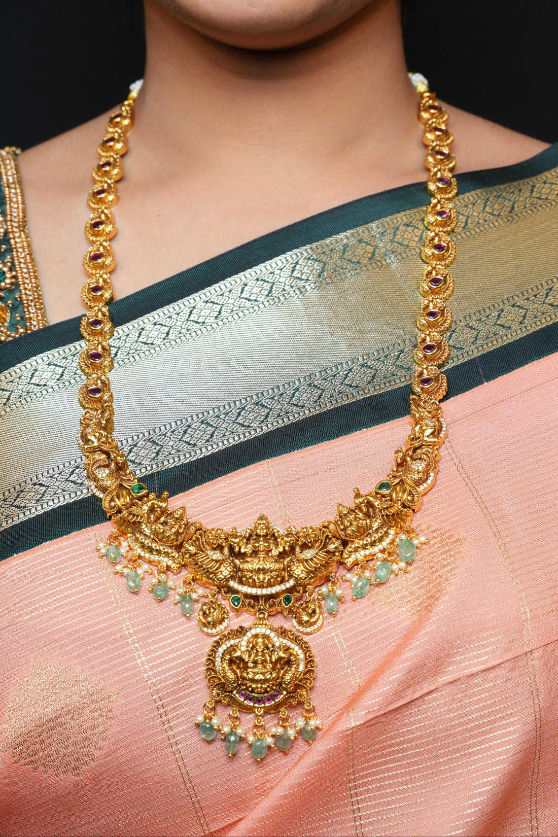 ISHNA Rajarajeshwari Antique Lakshmi Haaram Set