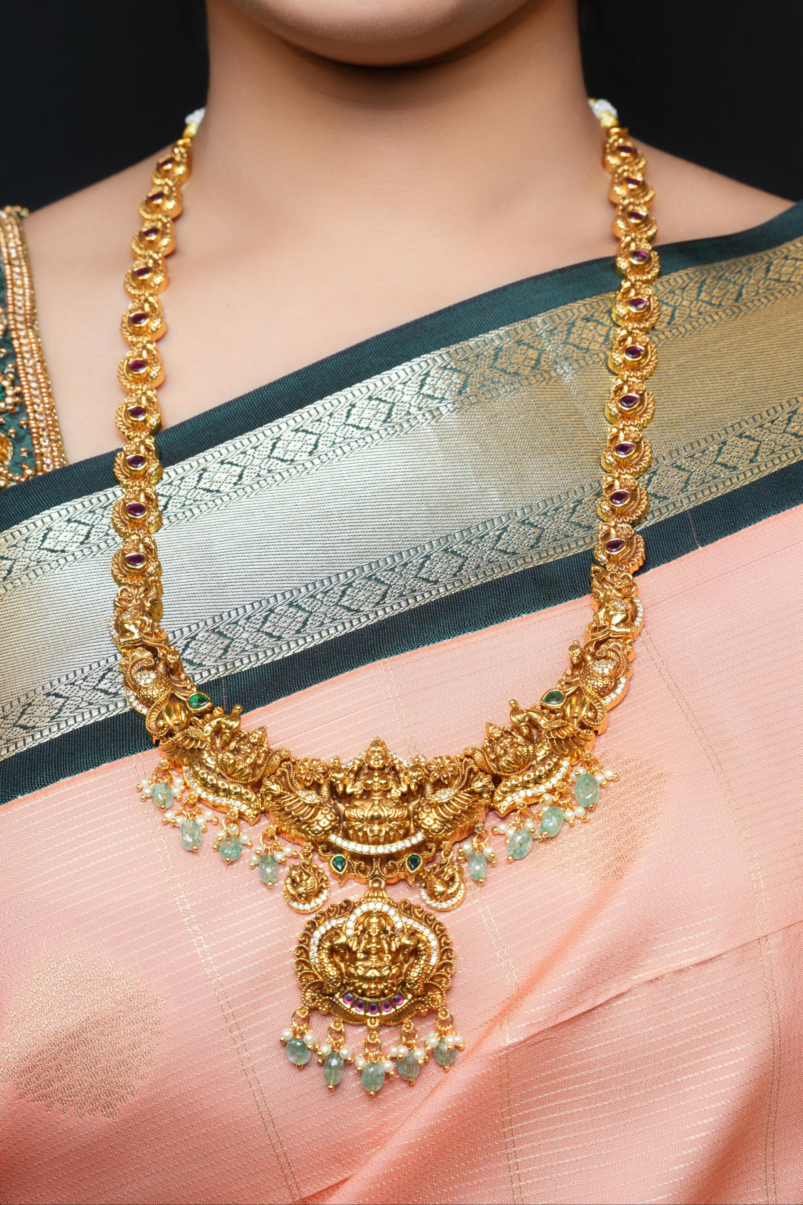 Divine Lakshmi Temple Bridal Combo Set
