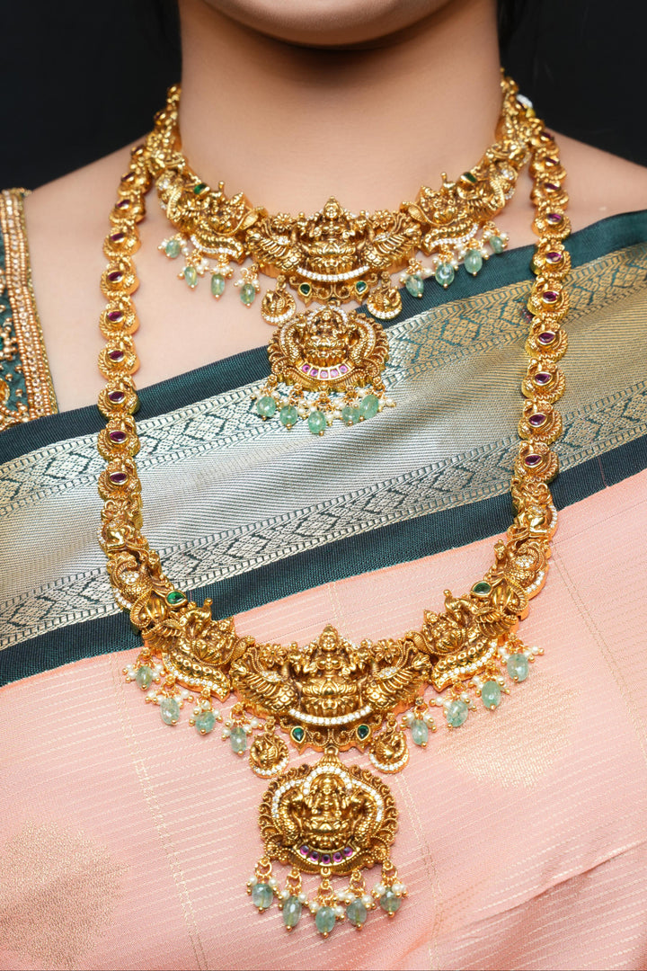 Divine Lakshmi Temple Bridal Combo Set