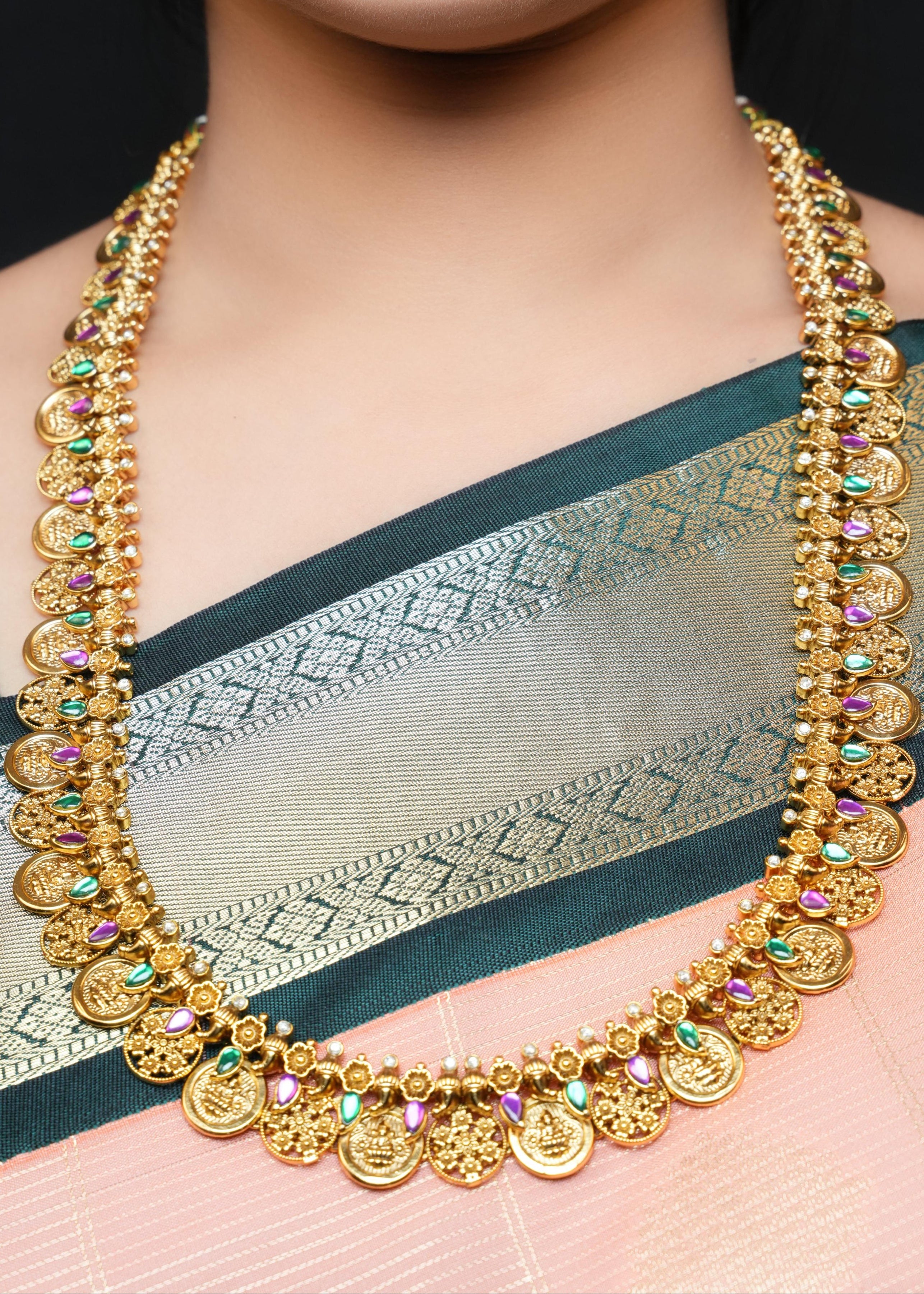 Manikya Varam Antique Kasulaperu Haaram Set