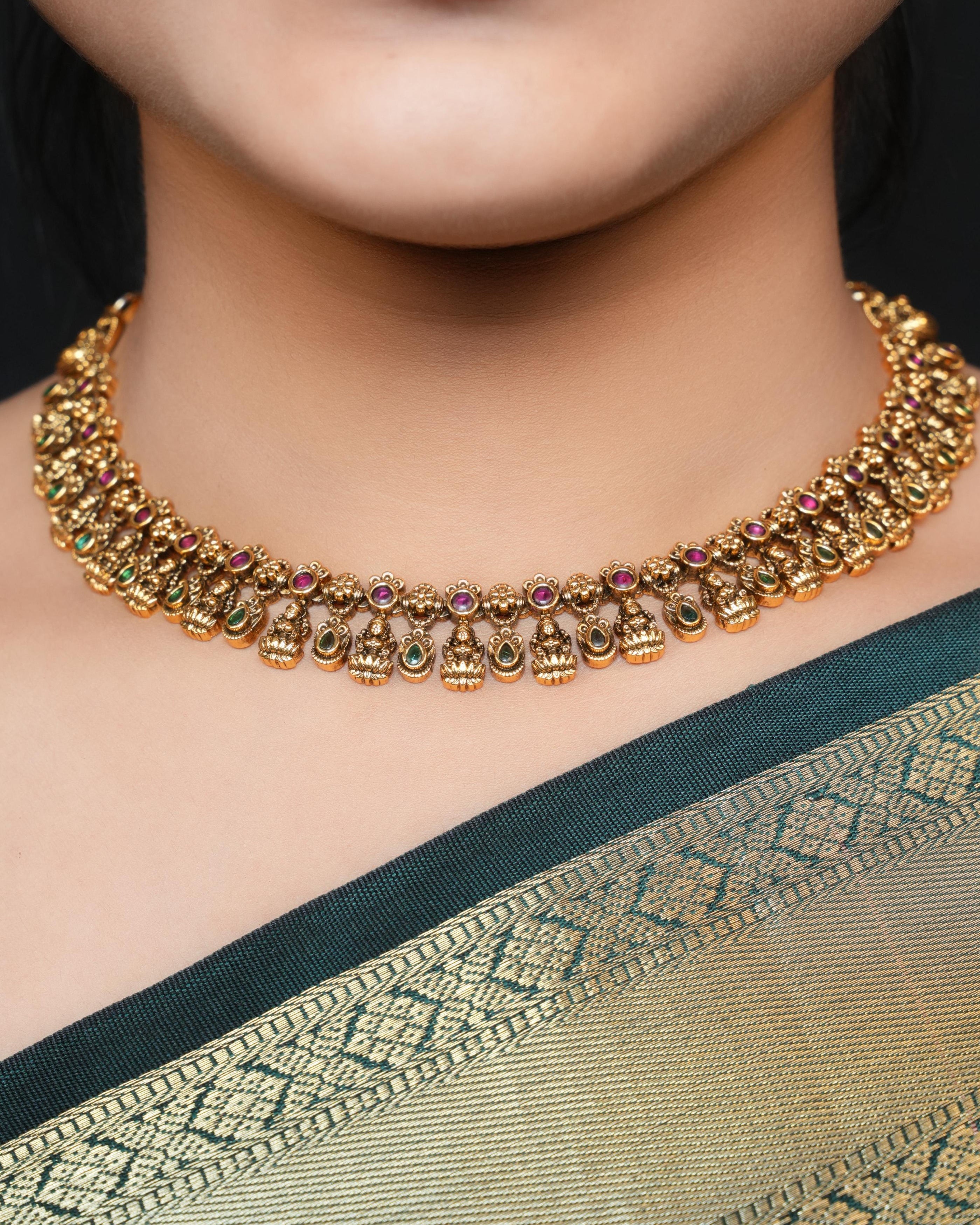 ISHNA Nakshatra Antique Temple Necklace Set