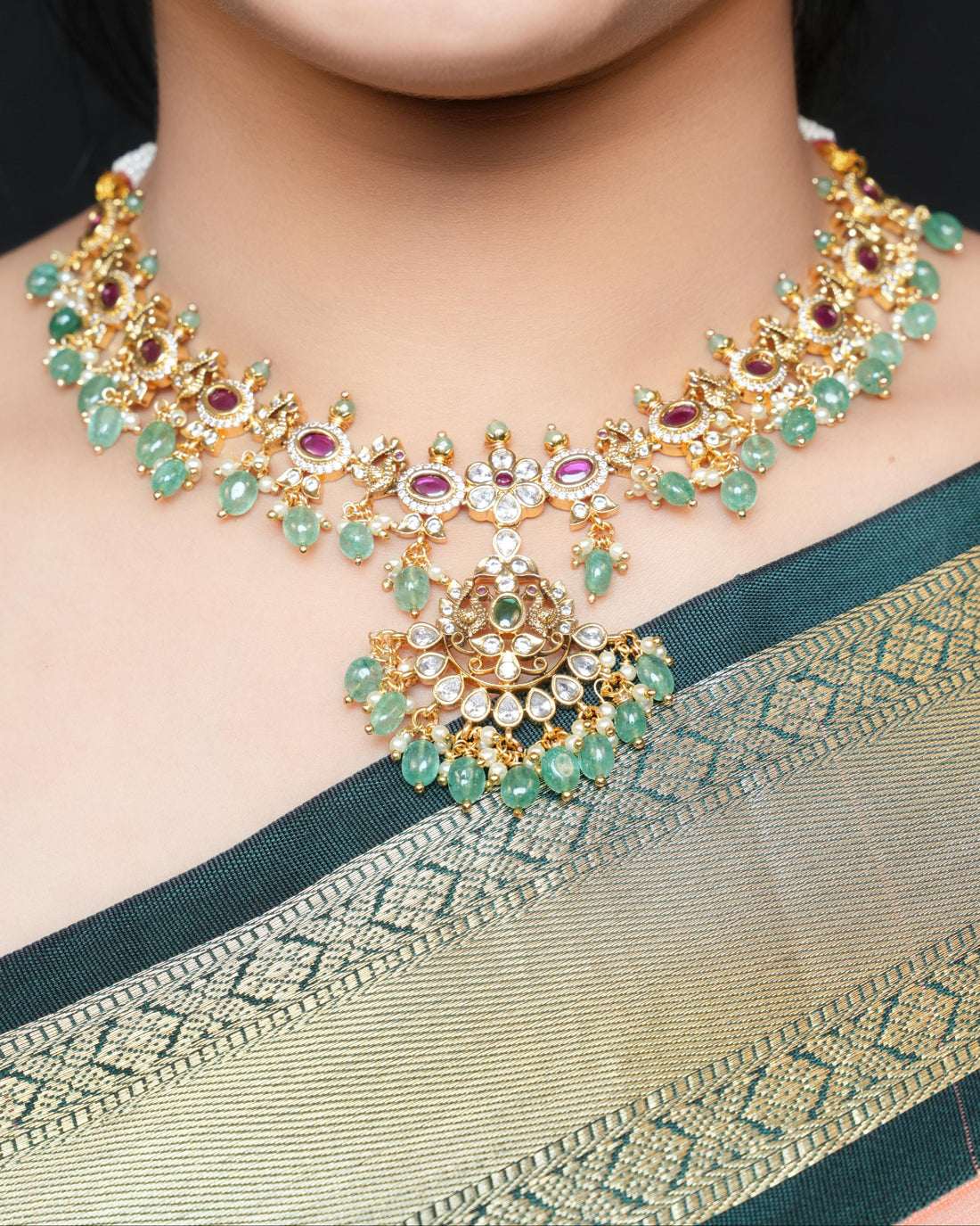 ISHNA Rajrani Kundan  Necklace Set