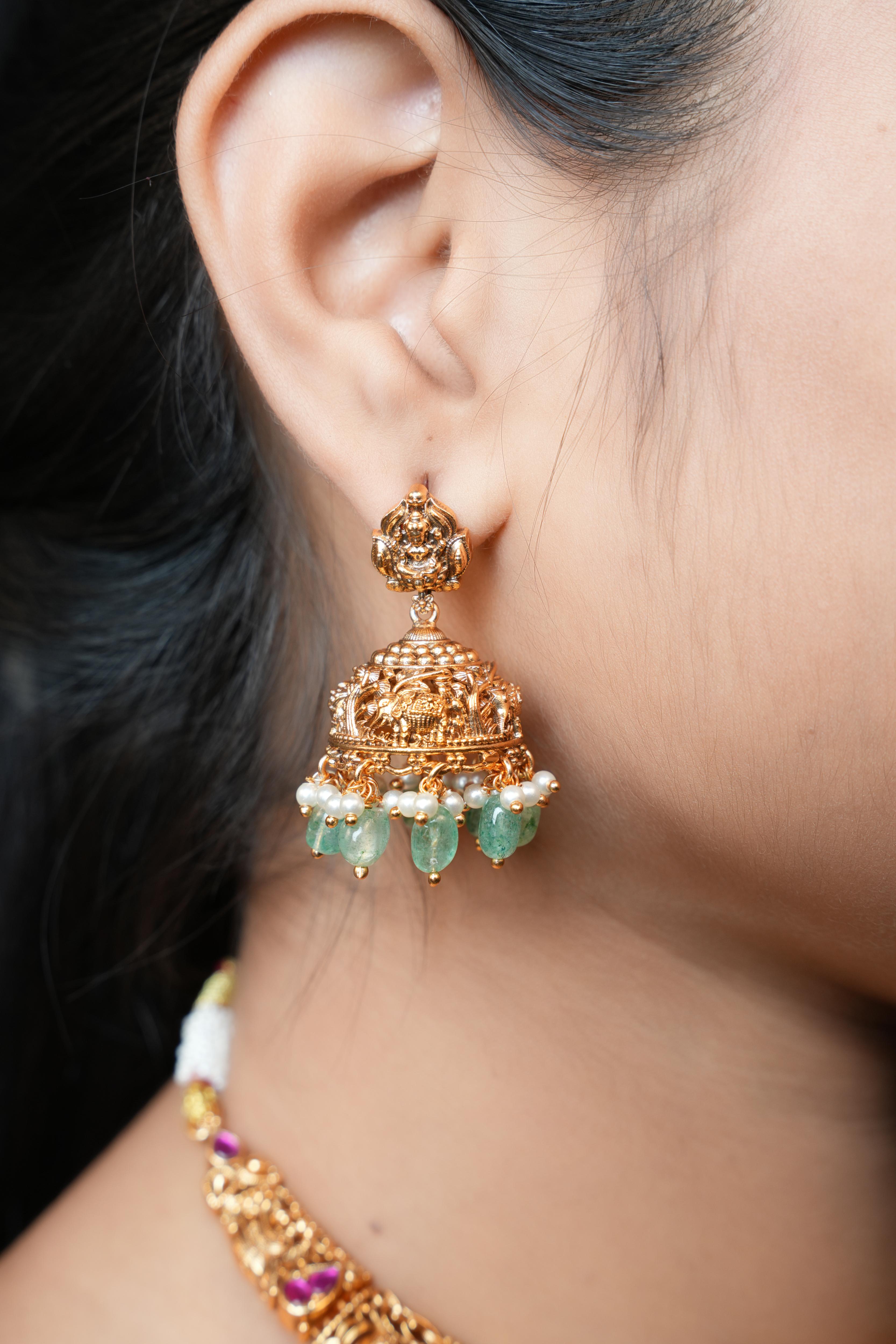 ISHNA Ratnangi Antique Temple Necklace Set