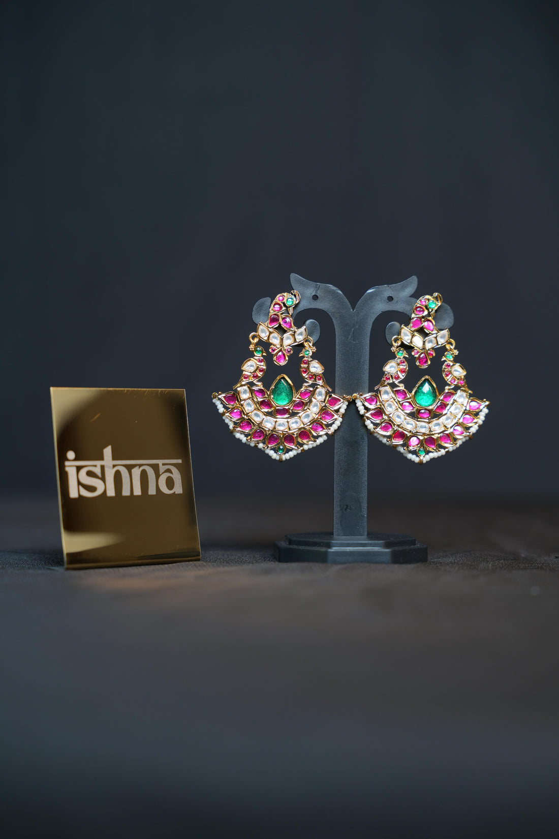 Mughal Kundan Chandbali Earrings