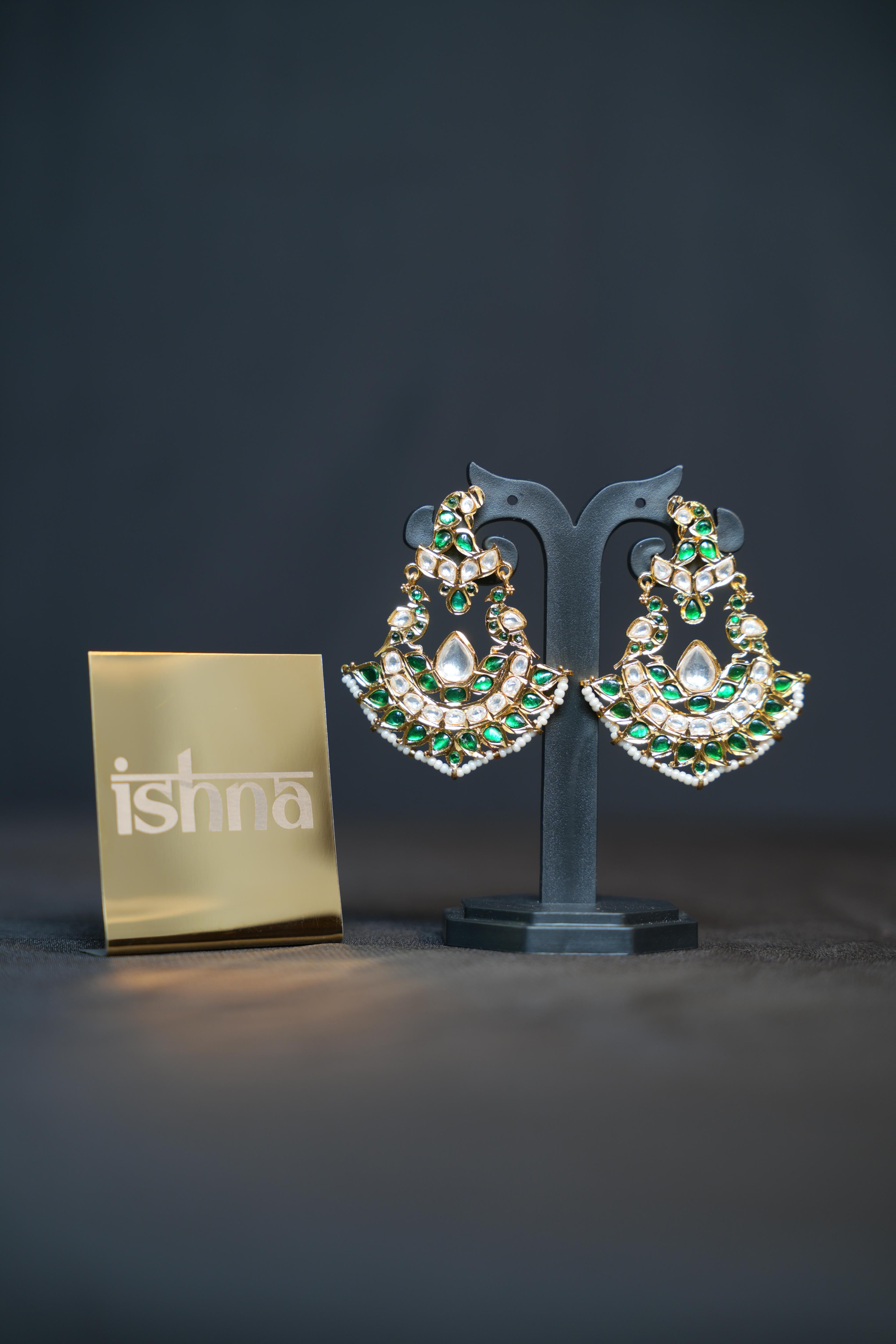 Mughal Kundan Chandbali Earrings
