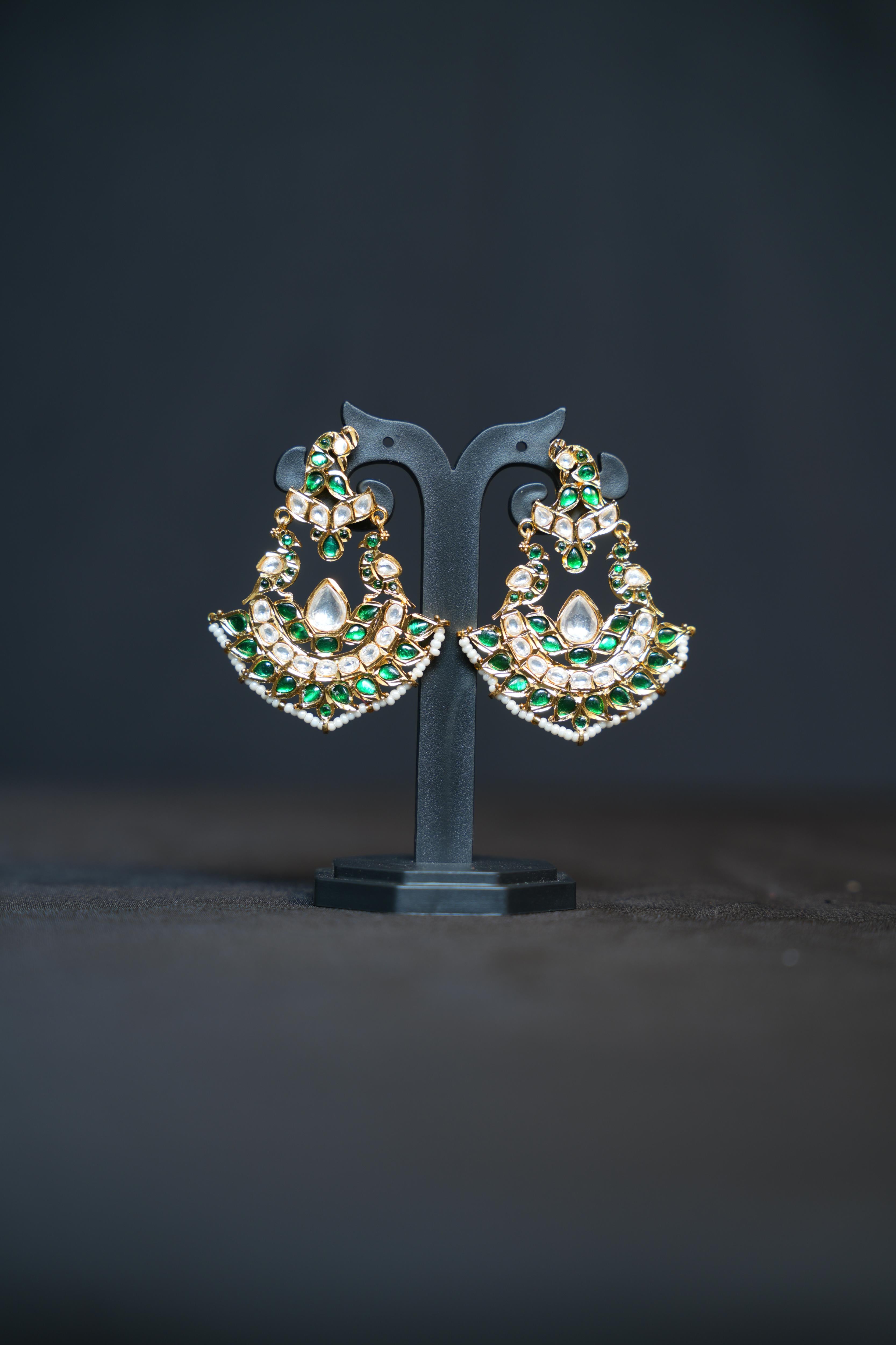 Mughal Kundan Chandbali Earrings