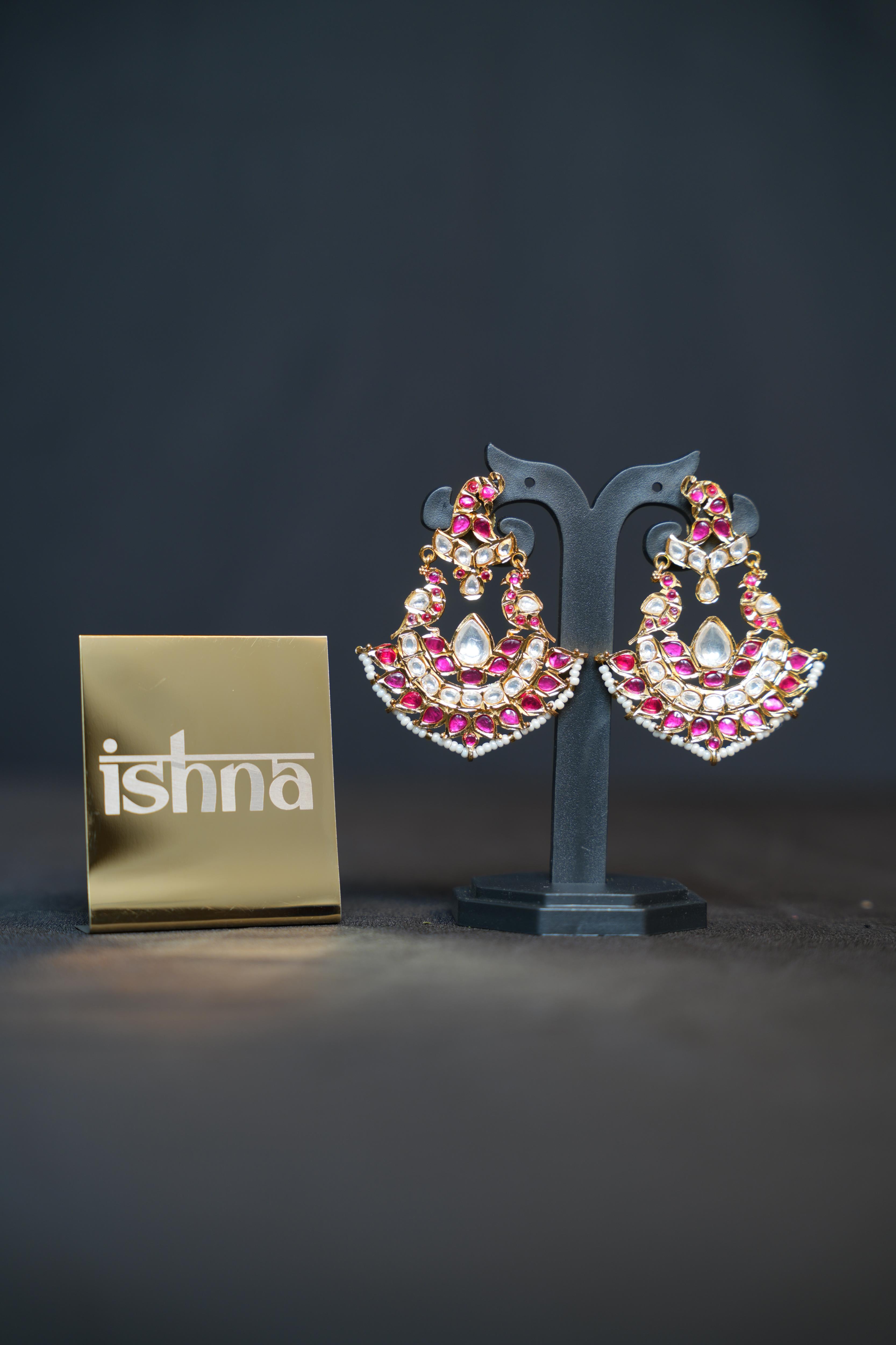 Mughal Kundan Chandbali Earrings