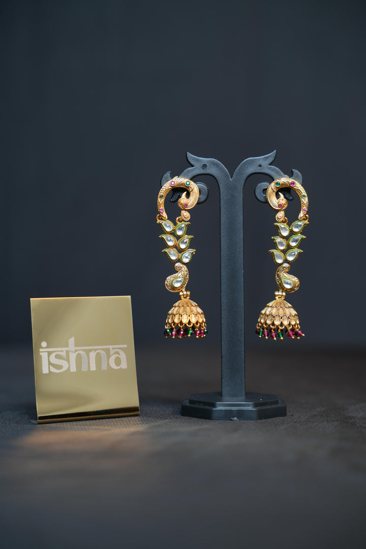 Swarana Peacock Jhumkas