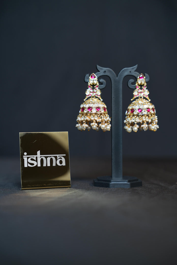 Royal Ruby Kundan Jhumkas