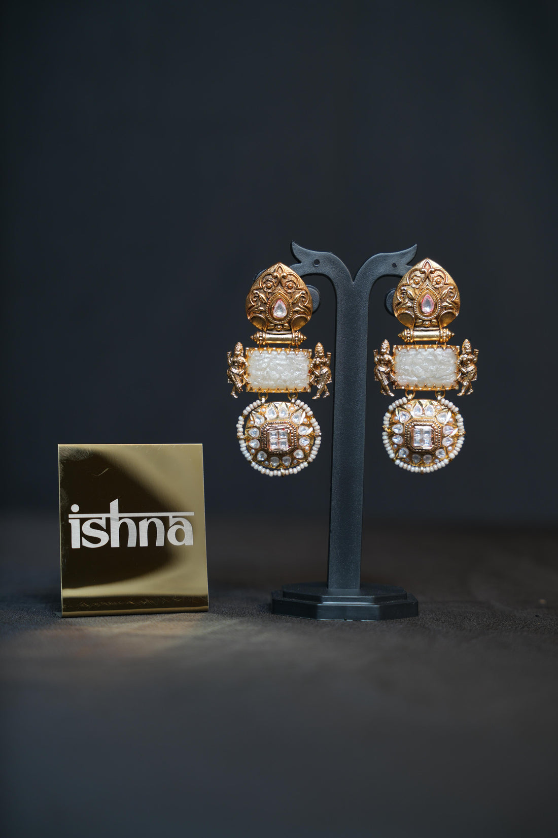 Antique Gold Lakshmi Temple Earrings