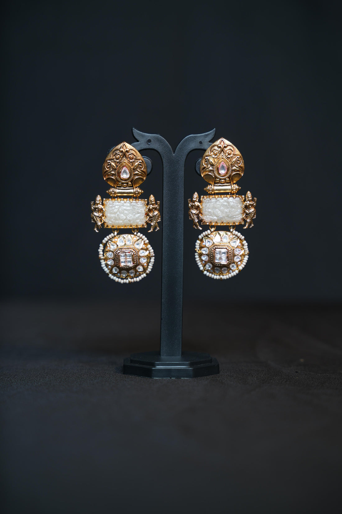 Antique Gold Lakshmi Temple Earrings