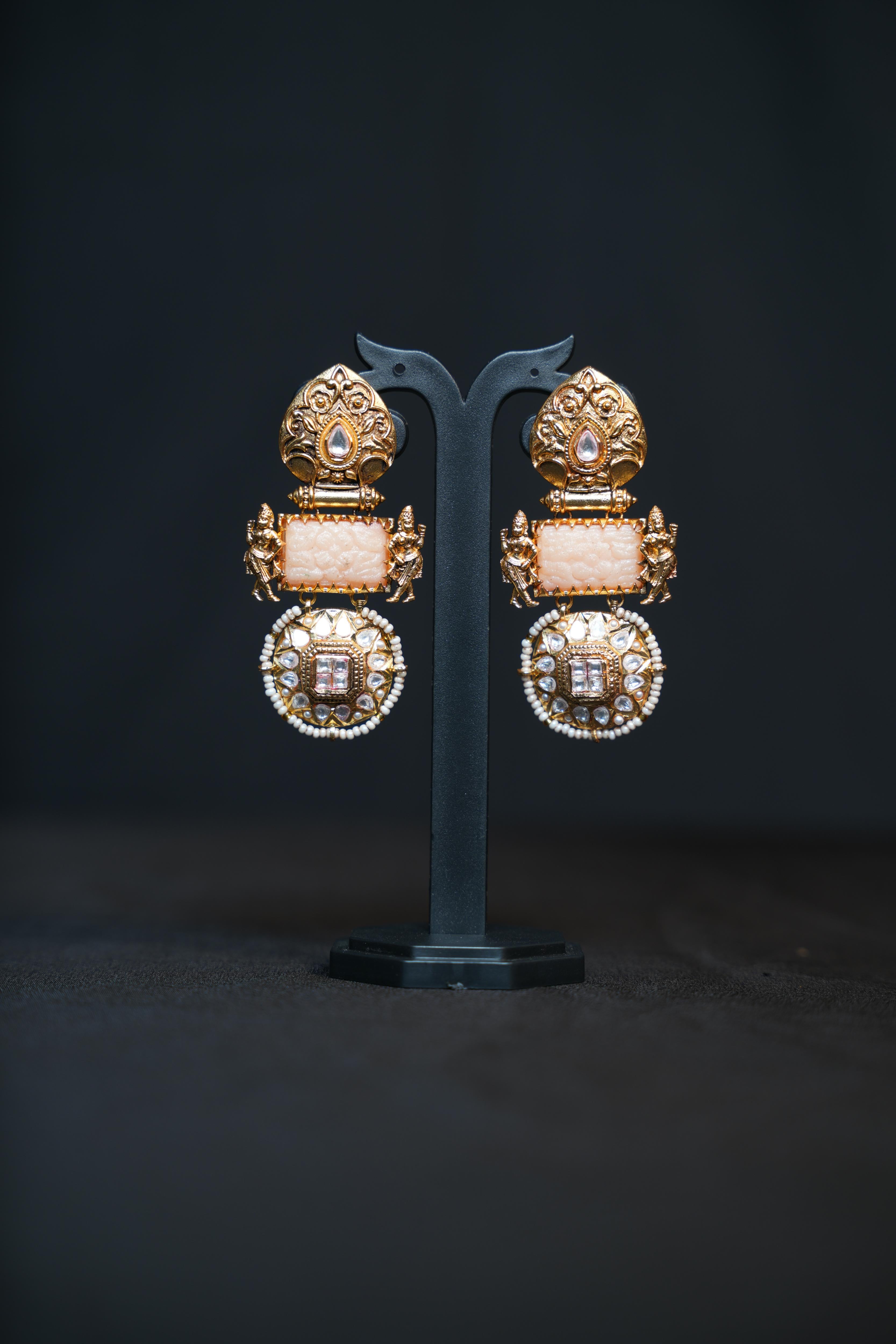 Antique Gold Lakshmi Temple Earrings