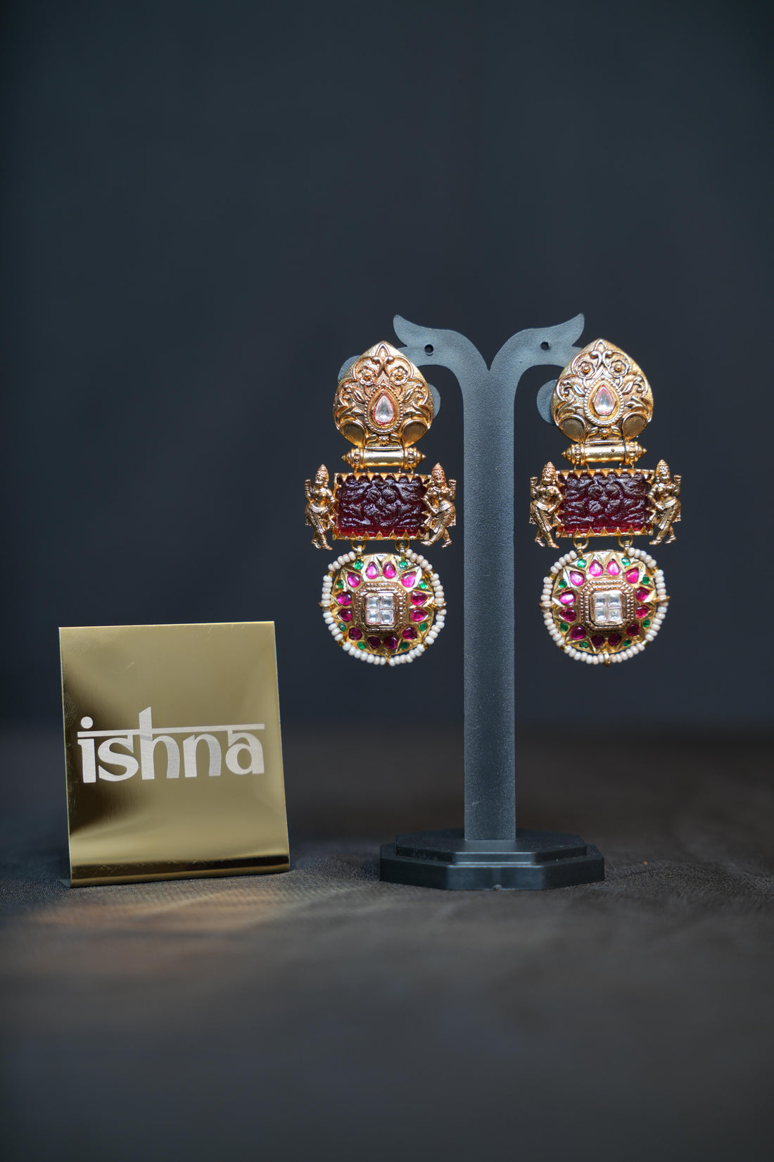Antique Gold Lakshmi Temple Earrings