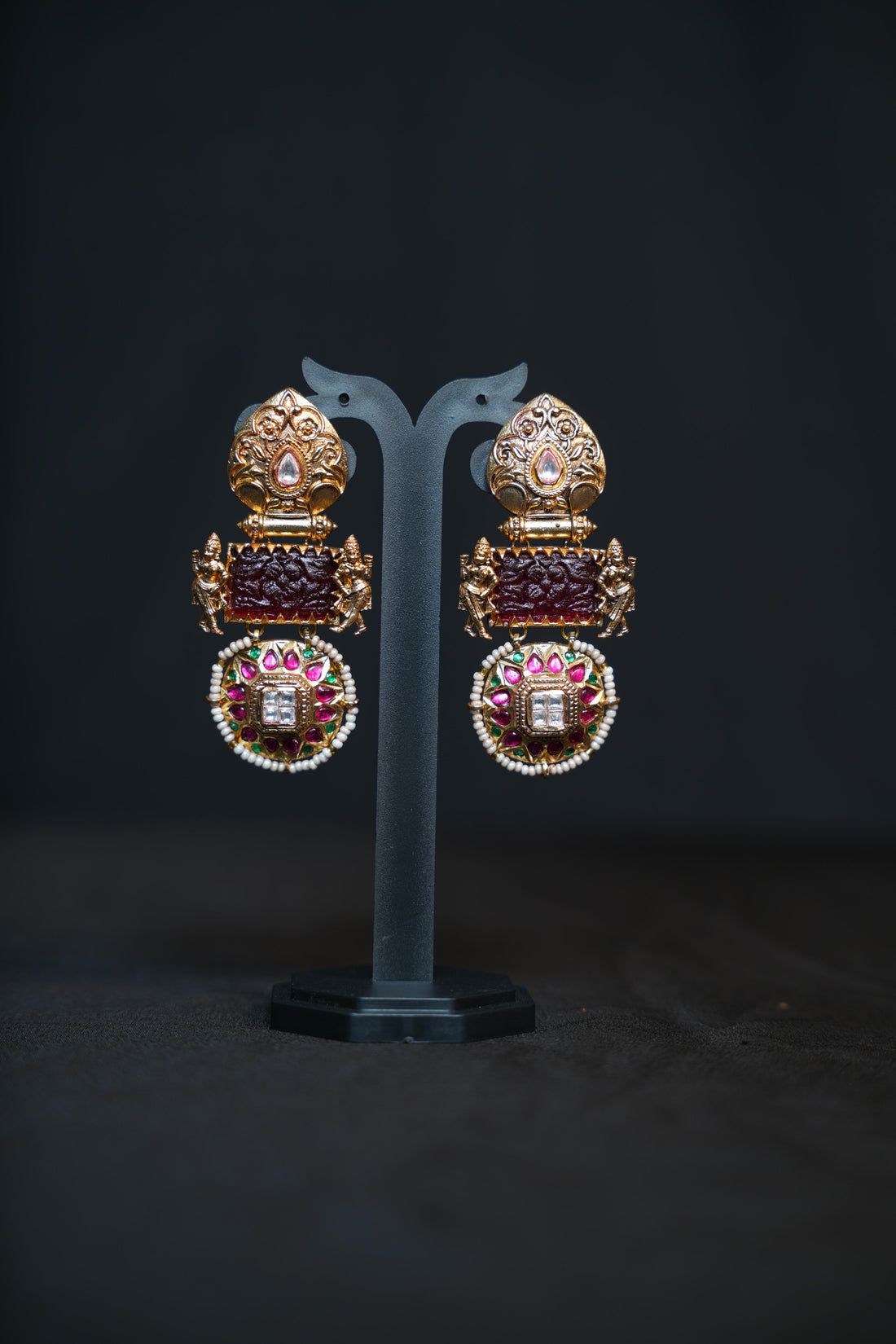 Antique Gold Lakshmi Temple Earrings
