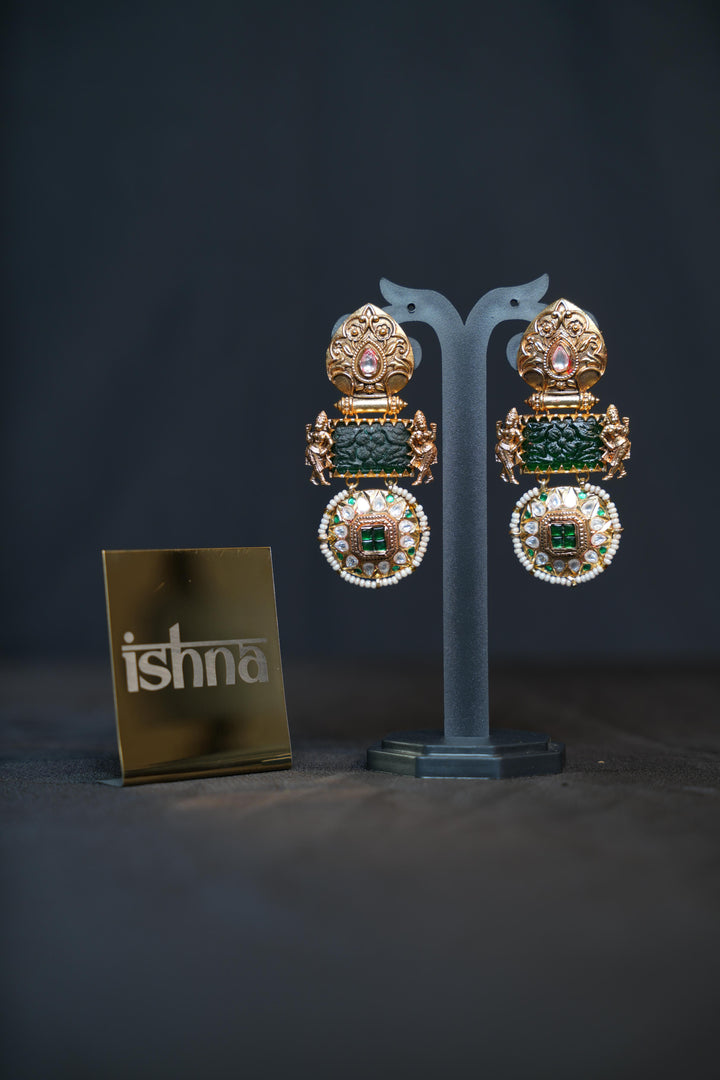 Antique Gold Lakshmi Temple Earrings