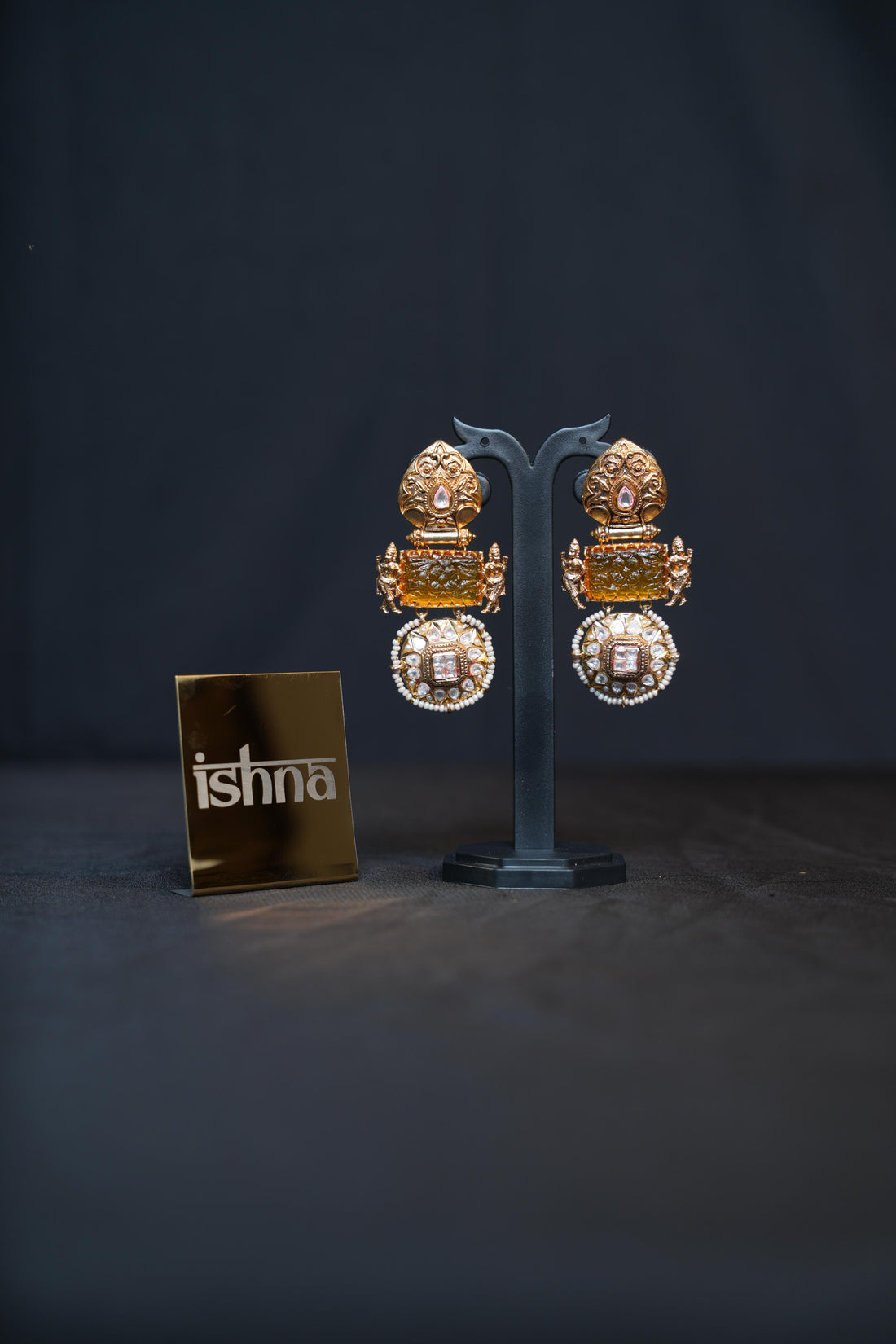 Antique Gold Lakshmi Temple Earrings