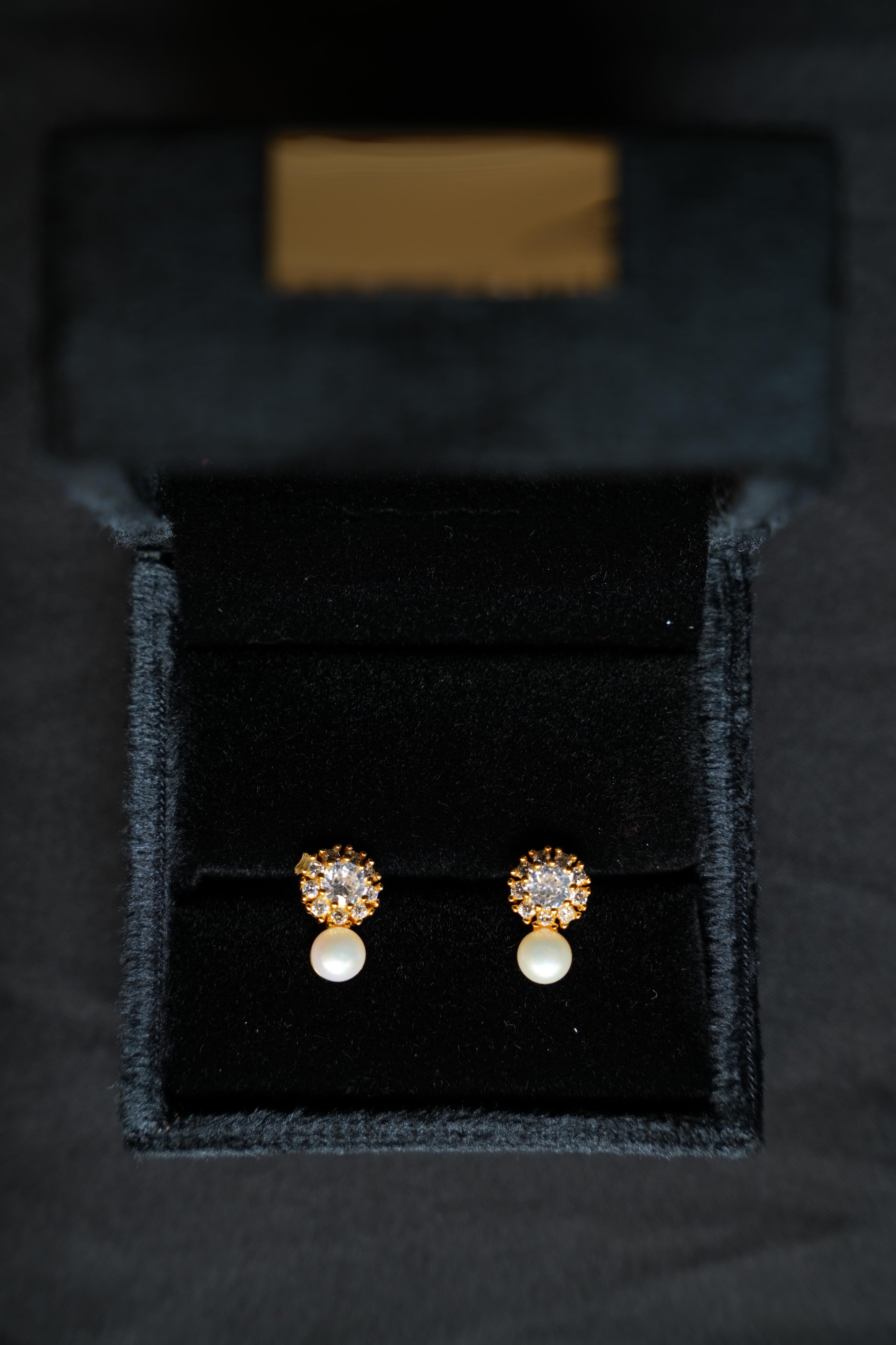 92.5 Sliver Ishna Crystal Pearl Drop Studs